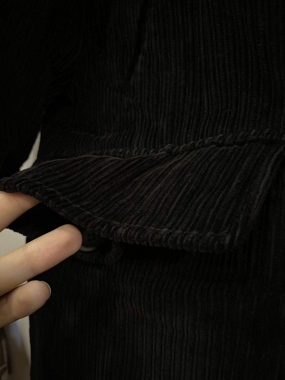 Yves Saint Laurent 90s Corduroy Black YSL Jacket Coat Warm Winter Parka Size US L / EU 52-54 / 3 - 20 Thumbnail