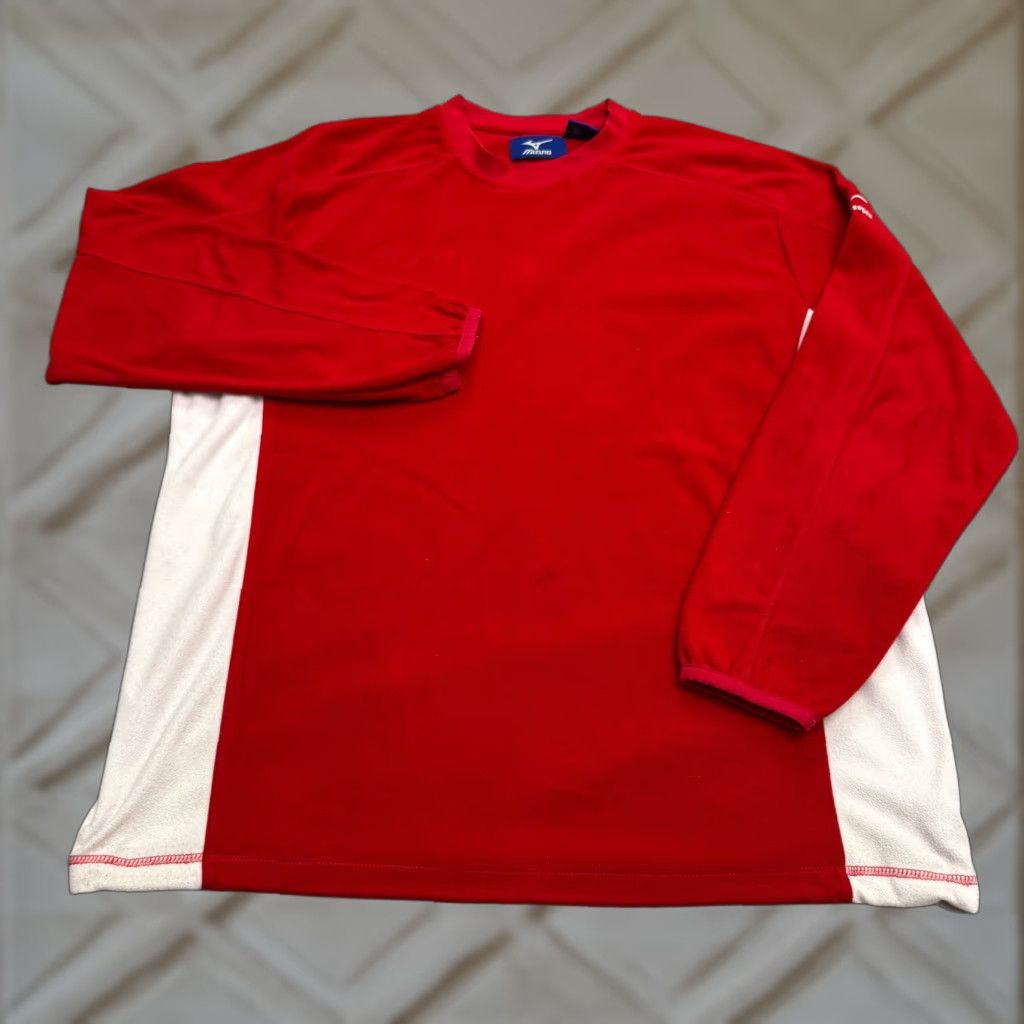 Mizuno Mizuno Vintage Y2K Pullover Sweatshirt Mens Large Red White Fleece Crew Outdoor Shirt Size US L / EU 52-54 / 3 - 1 Thumbnail