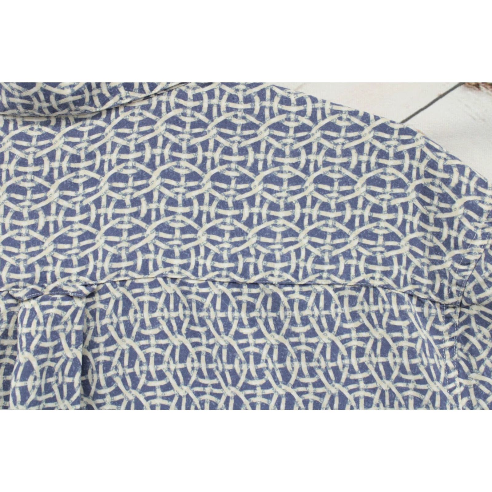 Nat Nast Nat Nast Shirt Men's Large Blue Chain mail print Silk Hawaiian Allover Print Mens Size US L / EU 52-54 / 3 - 5 Thumbnail