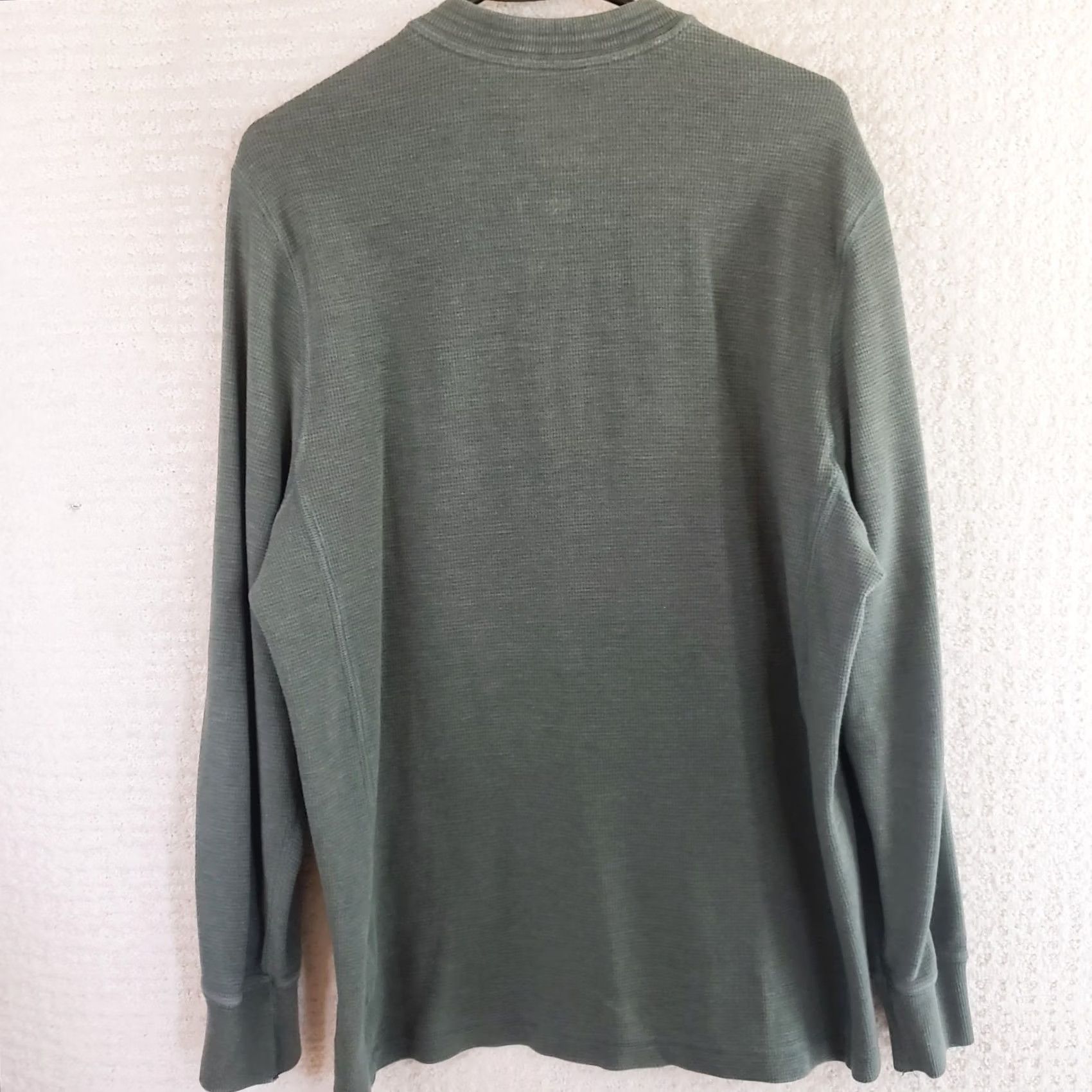Roundtree & Yorke Casuals Henley Shirt Men M Green Long Sleeve Thermal Outdoor Waffle Knit Size US M / EU 48-50 / 2 - 5 Thumbnail