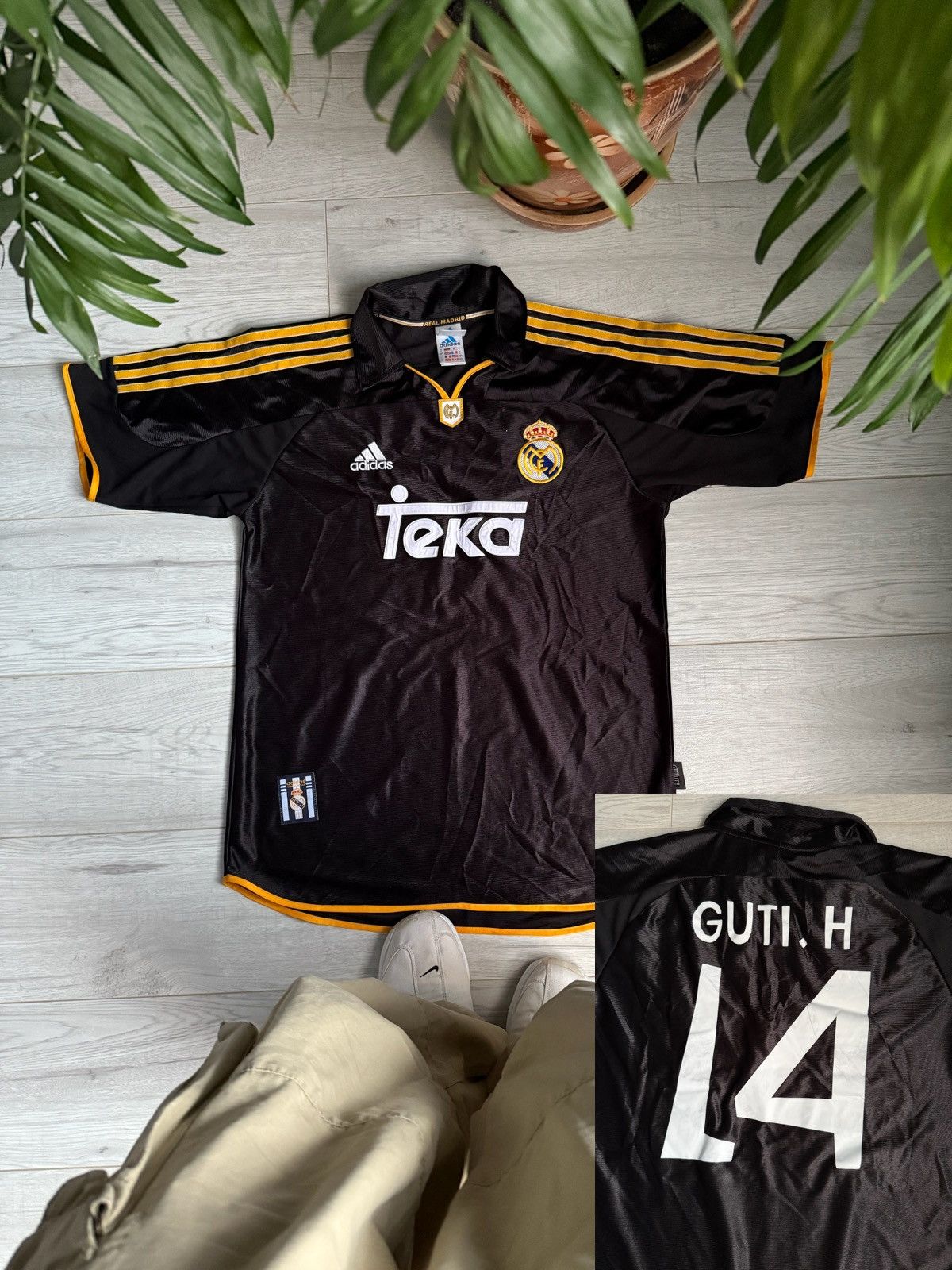 adidas Real Madrid GUTI.H 14 ユニフォーム S 2000/01 J.M. Guti #14 Real Madrid Vintage adidas Home
