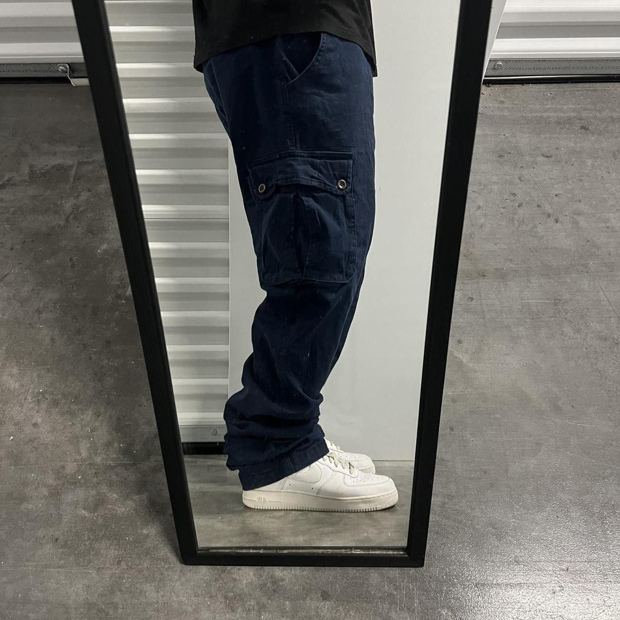 Japanese Brand × Vintage Vintage Y2K/2000s Baggy Fit Navy Blue Cargo Pants! Size US 38 / EU 54 - 2 Thumbnail