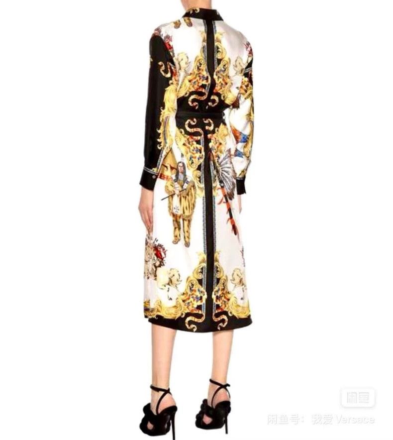 Versace Versace Mulberry silk dress Size L / US 10 / IT 46 - 7 Thumbnail