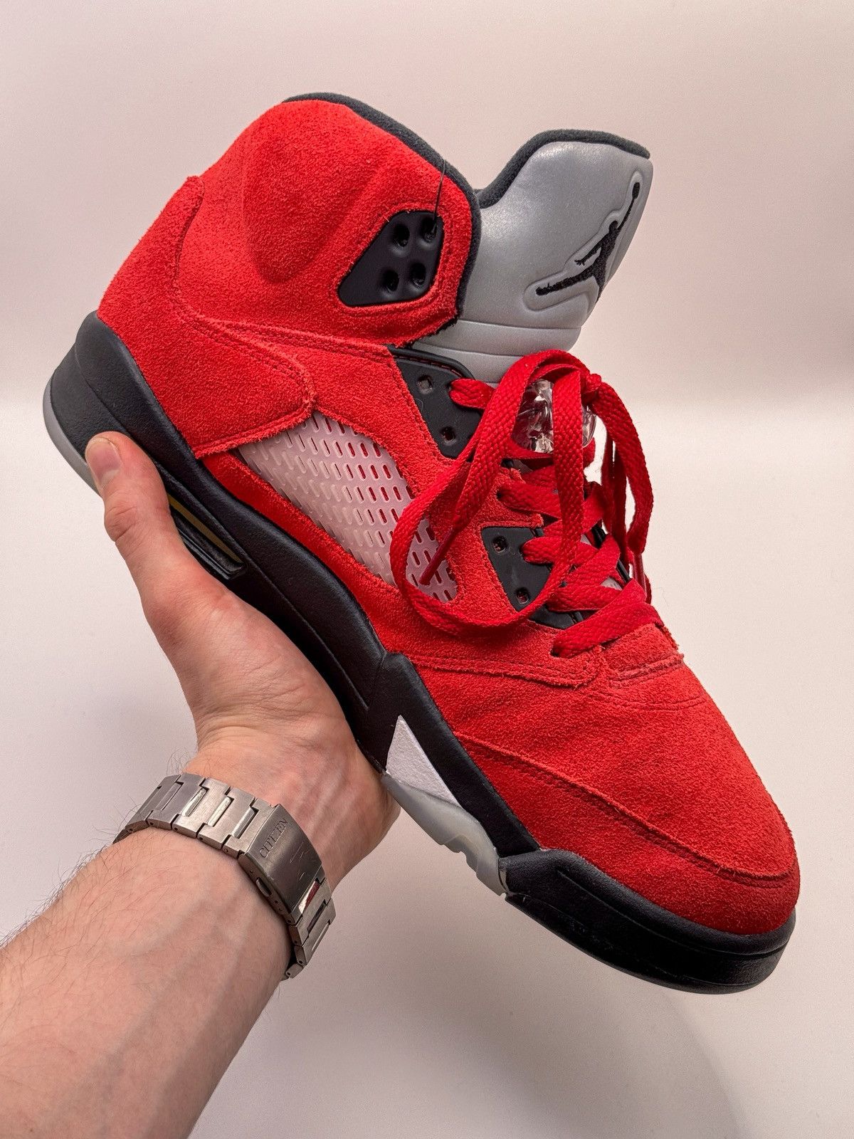 Nike Nike Air Jordan 5 Retro Raging Bull 2021 Fire Red Suede Size US 11 / EU 44 - 7 Thumbnail