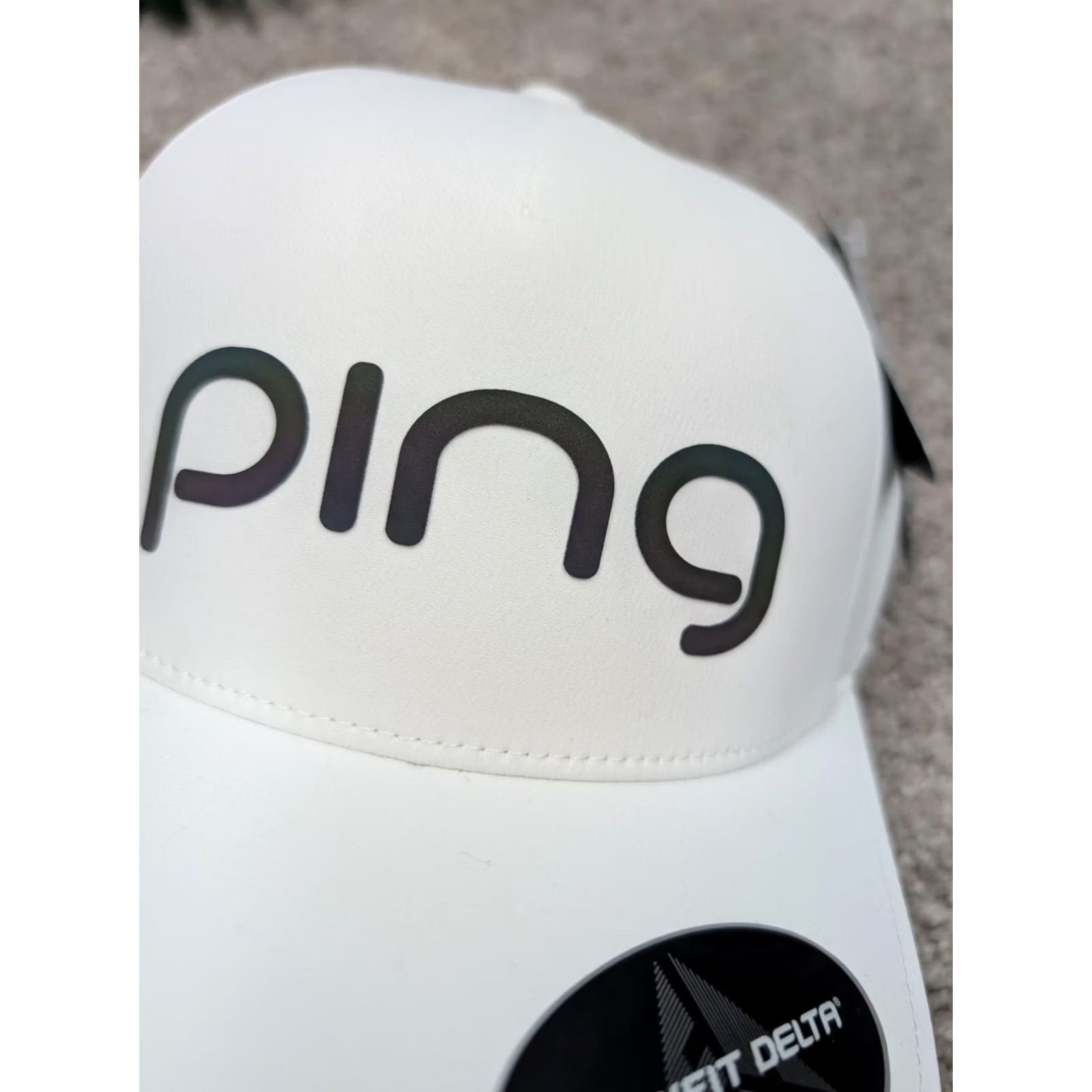 Vintage Ping Golf Hat Cap Mens White Adjustable Flexfit Delta Performance Size ONE SIZE - 3 Thumbnail