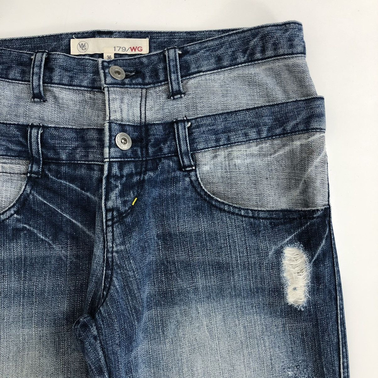If Six Was Nine × Japanese Brand × PPFM 179/WG Nicole Club Double Waist Blue Wash Jeans Size US 36 / EU 52 - 6 Thumbnail