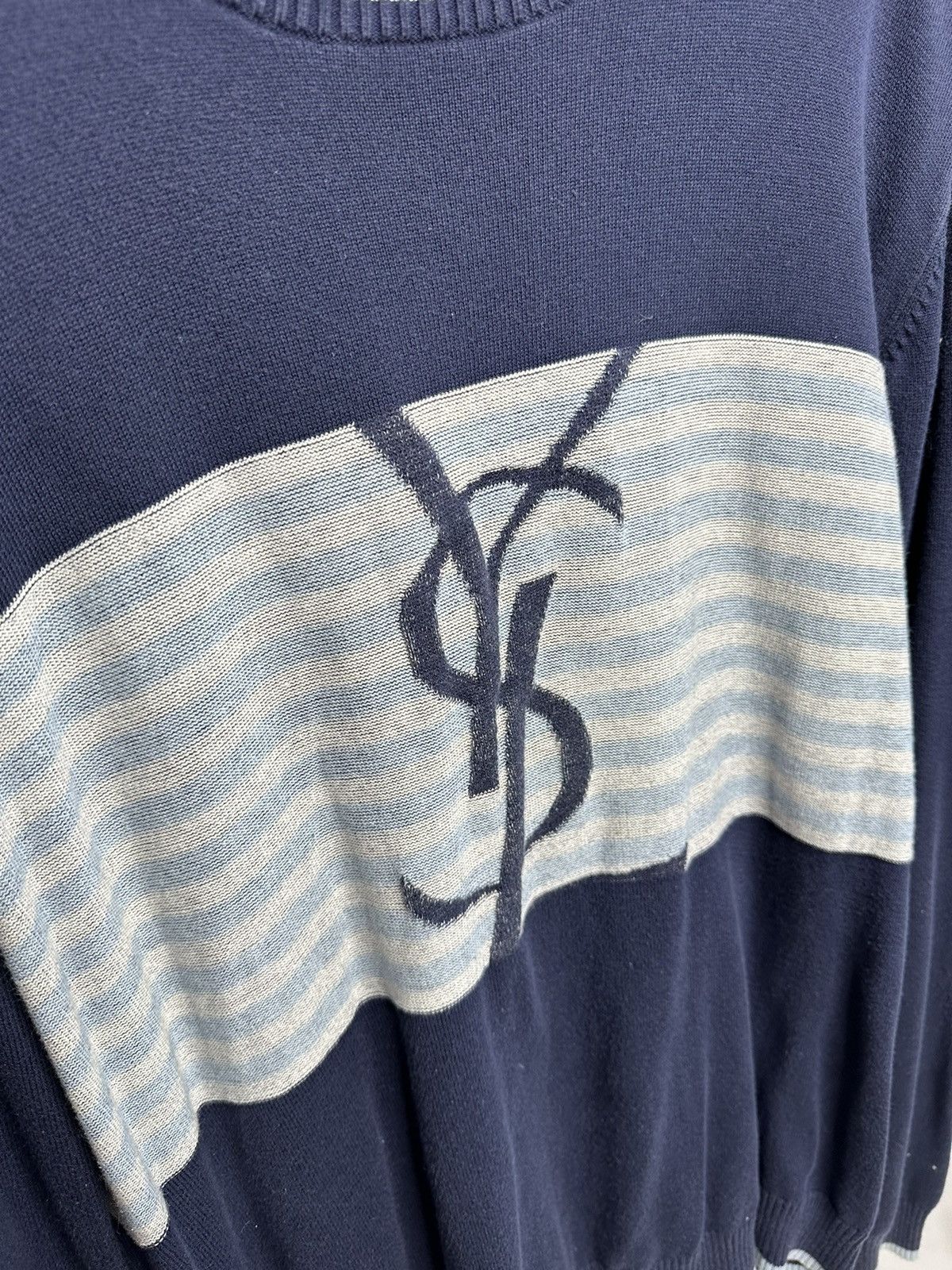 Vintage × Yves Saint Laurent Big Logo YSL Sweater Light Soft YSL Sweatshirt Size US M / EU 48-50 / 2 - 3 Thumbnail