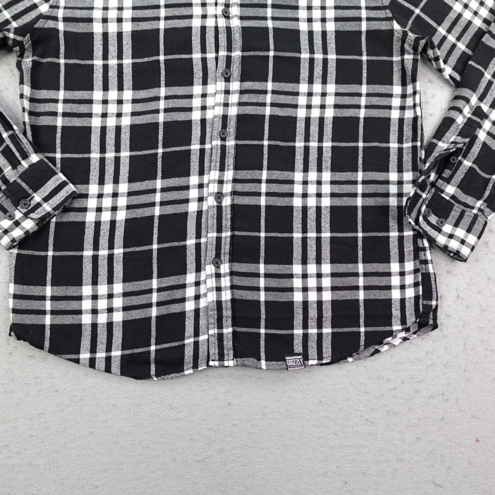 Vintage Grizzly Griptape Shirt Mens Large Black White Plaid Flannel Skateboarding Skater Size US L / EU 52-54 / 3 - 3 Thumbnail