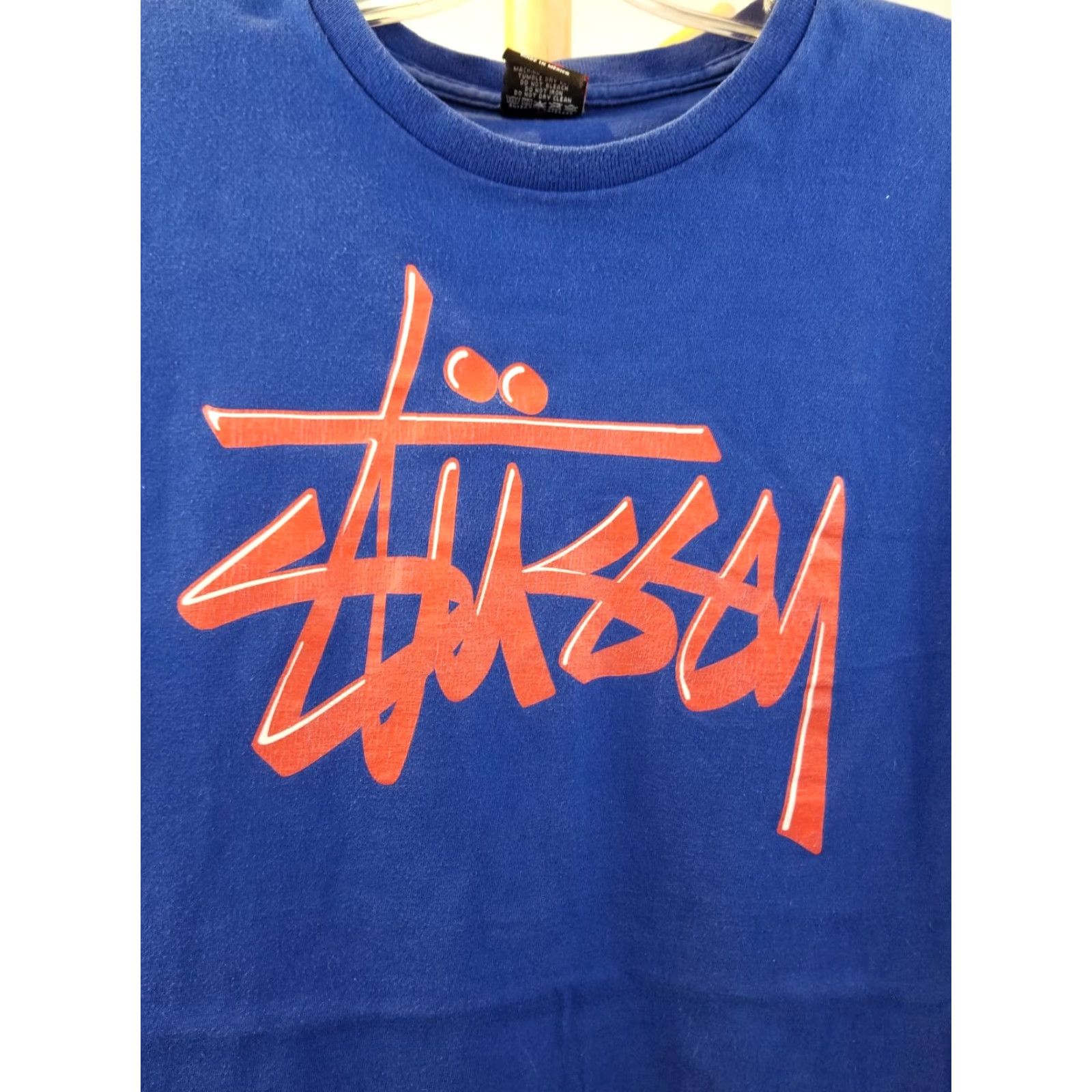 Logo 7 VINTAGE STUSSY BIG LOGO BLUE COTTON T-SHIRT SZ LARGE Size US L / EU 52-54 / 3 - 2 Thumbnail