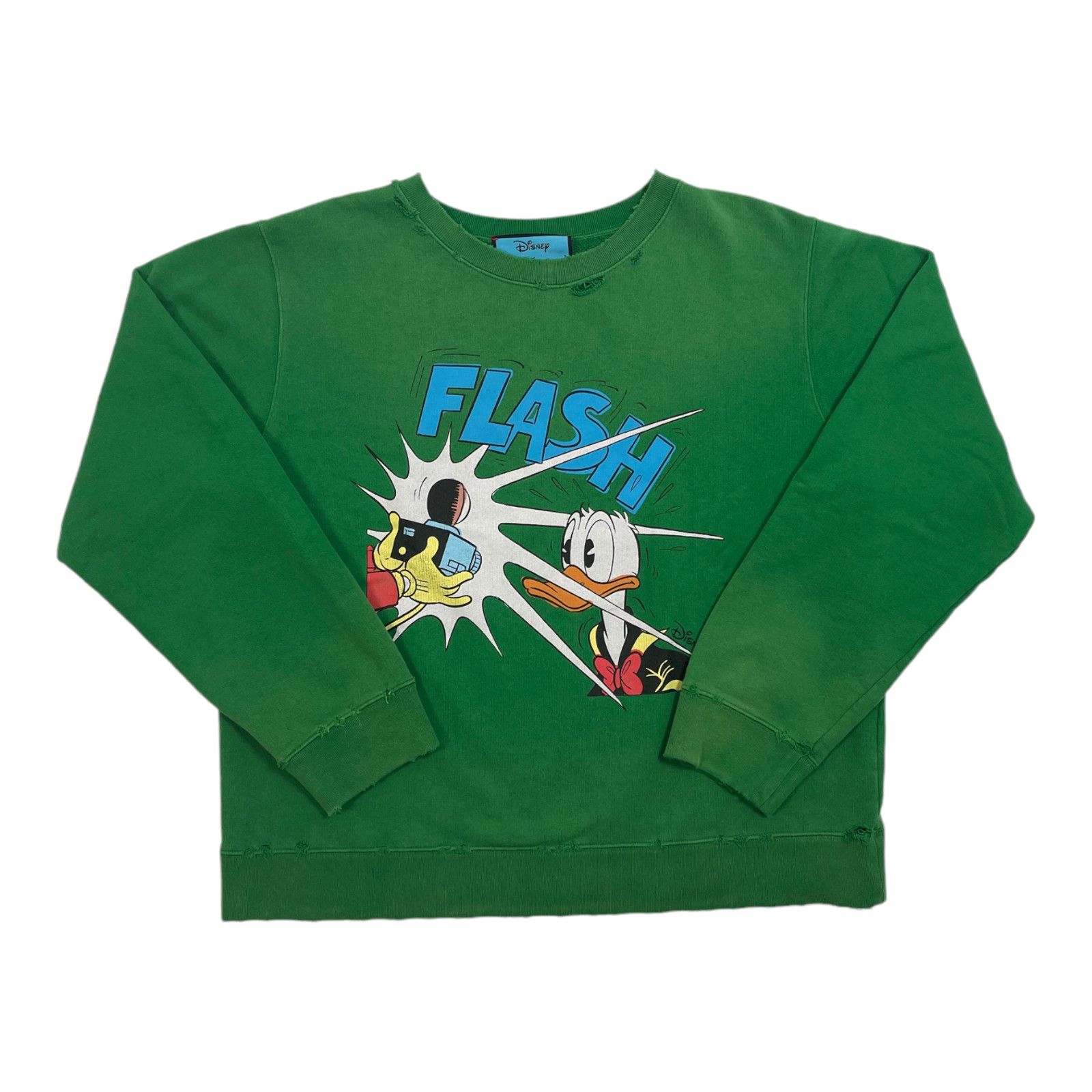 image of Gucci X Disney Donald Duck Flash Crewneck Green Pre-Owned, Men's (Size 2XL)