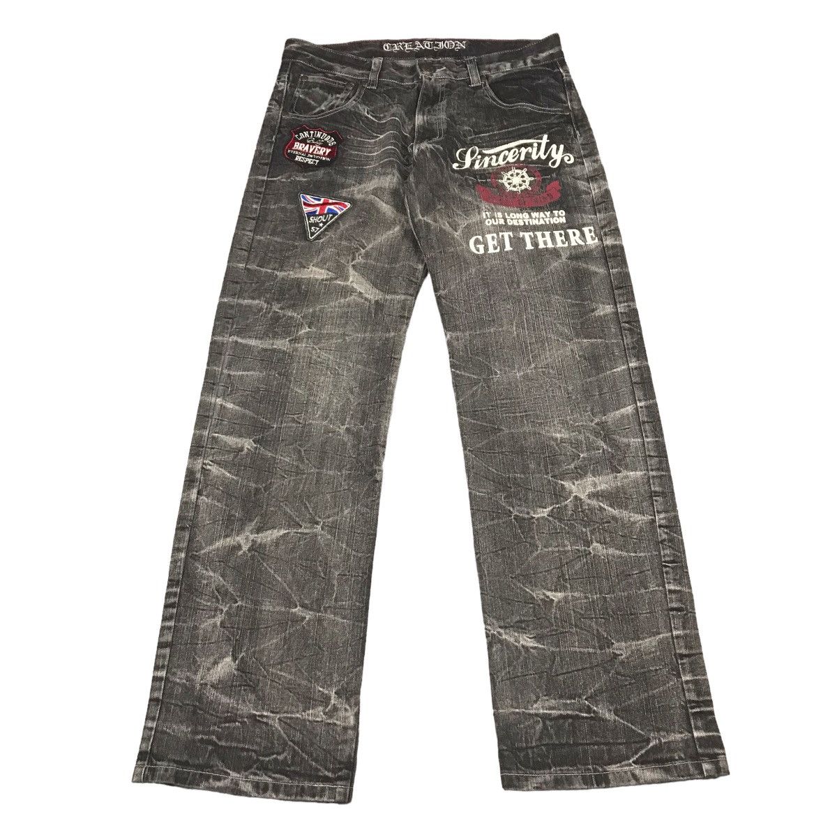 Japanese Brand BLACK FADED DENIM BELUXE CREATE BAGGY DENIM PANTS 136 Size US 32 / EU 48 - 1 Thumbnail
