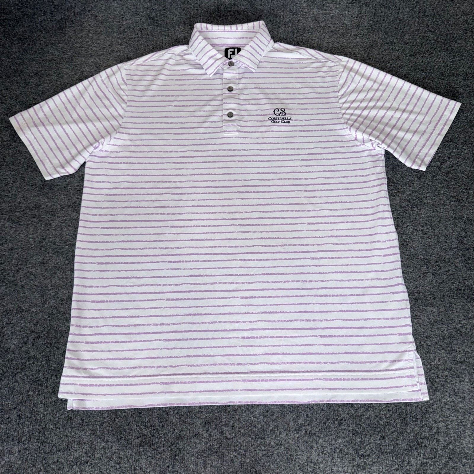 Footjoy FootJoy FJ Polo Shirt Men L Purple Stripe Performance Golf Size US L / EU 52-54 / 3 - 1 Thumbnail