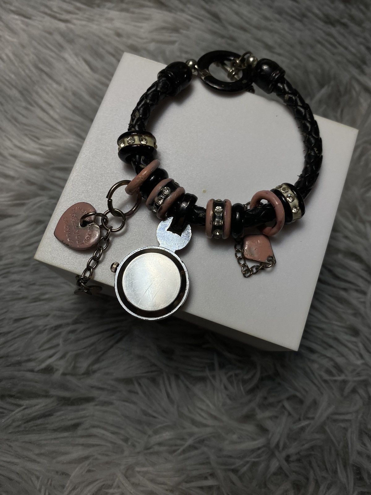 Japanese Brand × Jewelry × Vintage Charming Bracelet Watch with Hearts and Crystals Size ONE SIZE - 6 Thumbnail