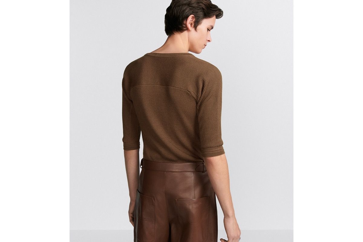 Dior o1bcso1str0226 Zipped Fitted Top in Brown Size US S / EU 44-46 / 1 - 6 Thumbnail