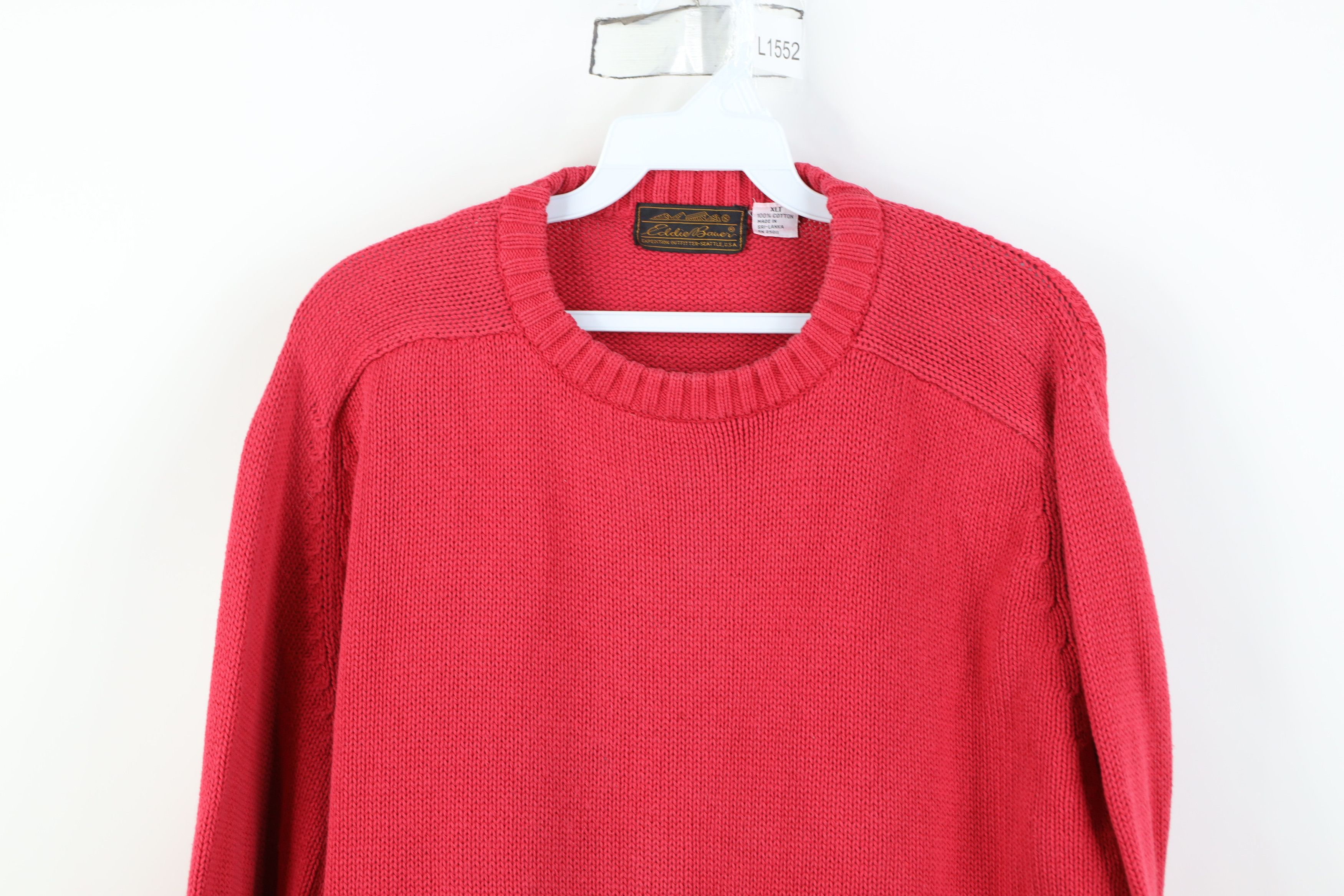 Eddie Bauer Vintage 90s Eddie Bauer Cotton Knit Crewneck Sweater Red Size US XL / EU 56 / 4 - 2 Thumbnail