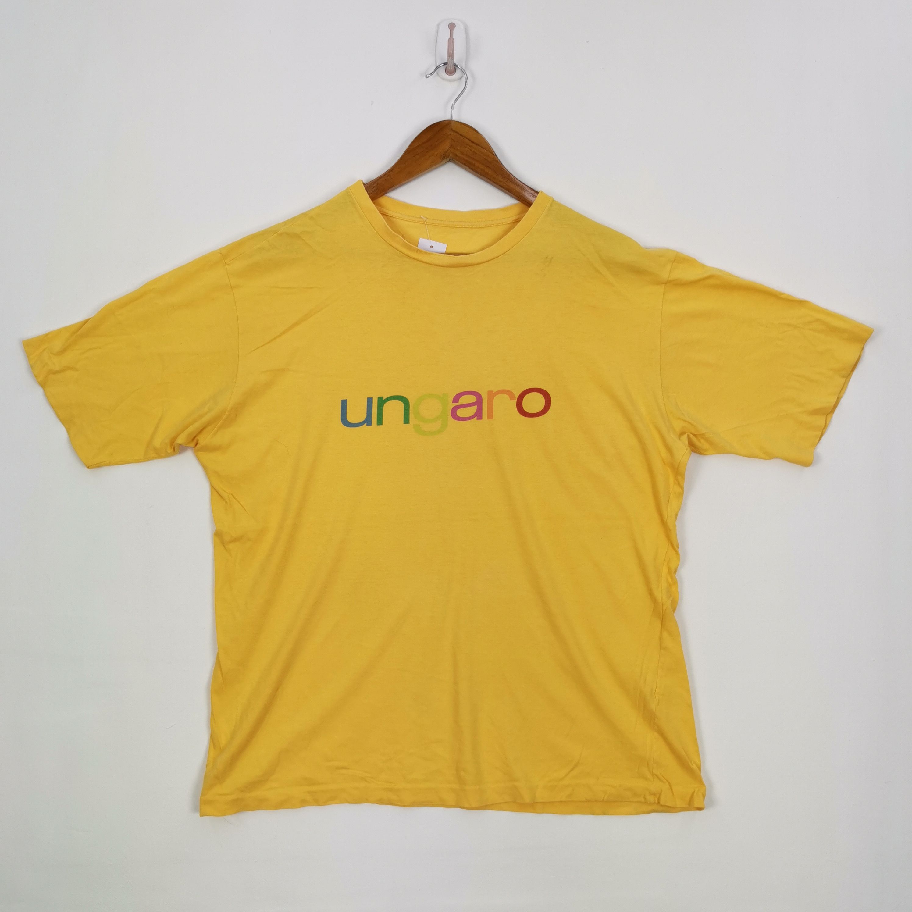Vintage 90s Ungaro T-Shirt Multi Color Logo Crewneck Tees
