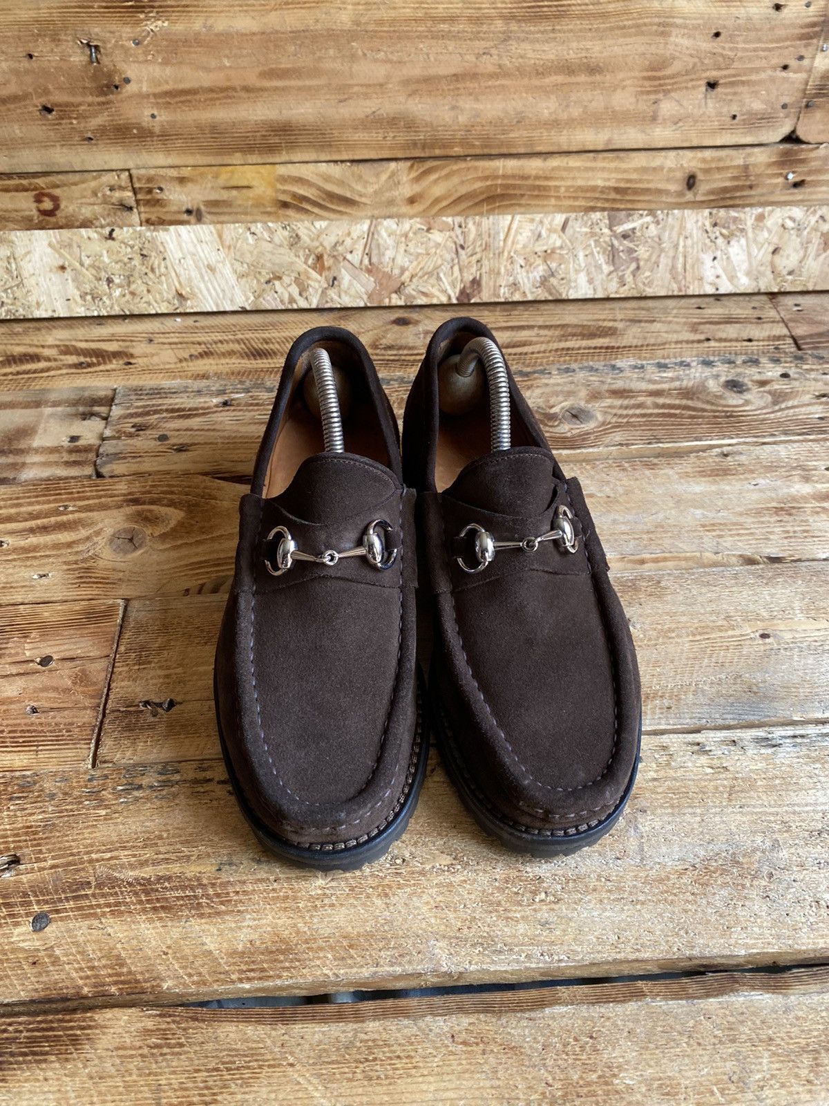 Gucci hosebit chocolate brown loafers lugz sole sz 39
