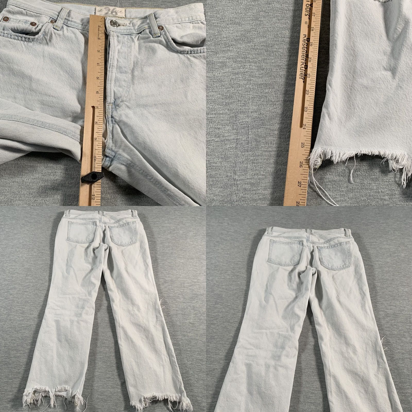 Vintage We The Free Jeans Womens 26 Light Distressed Ripped Straight Leg Denim 100% Cotton Fridge? Size 26" / US 2 / IT 38 - 8 Thumbnail