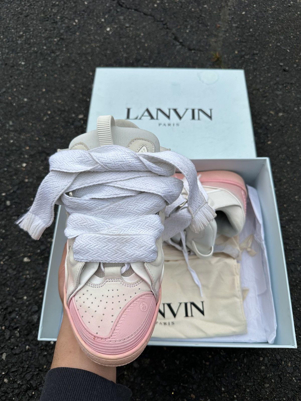 Lanvin Lanvin Curb Sneaker White/Pink Size US 9 / EU 42 - 2 Thumbnail