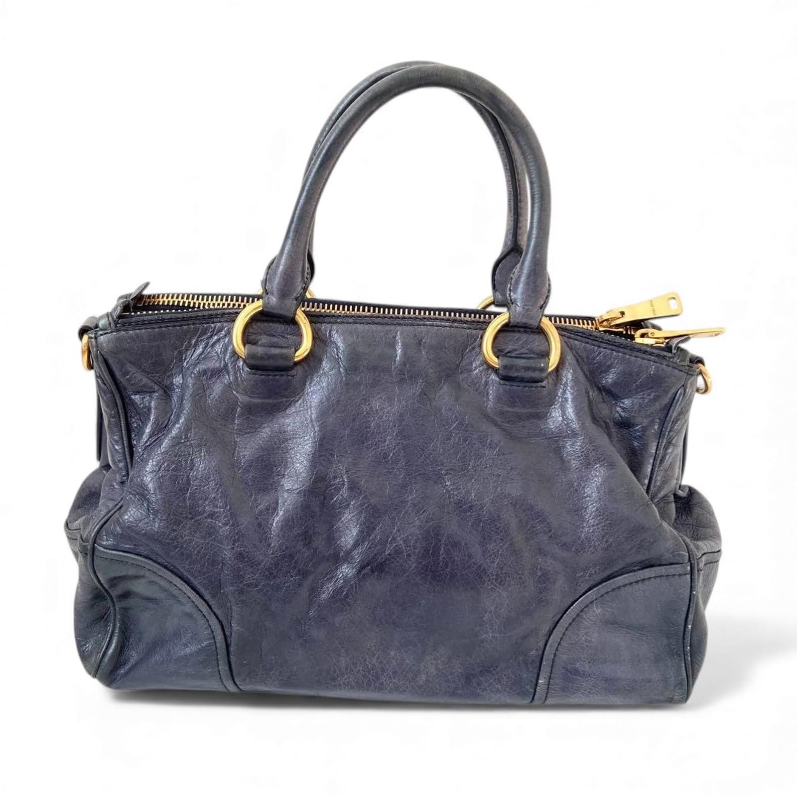 Miu Miu Miu Miu - Black Leather Handbag with Gold Hardware Size ONE SIZE - 2 Thumbnail