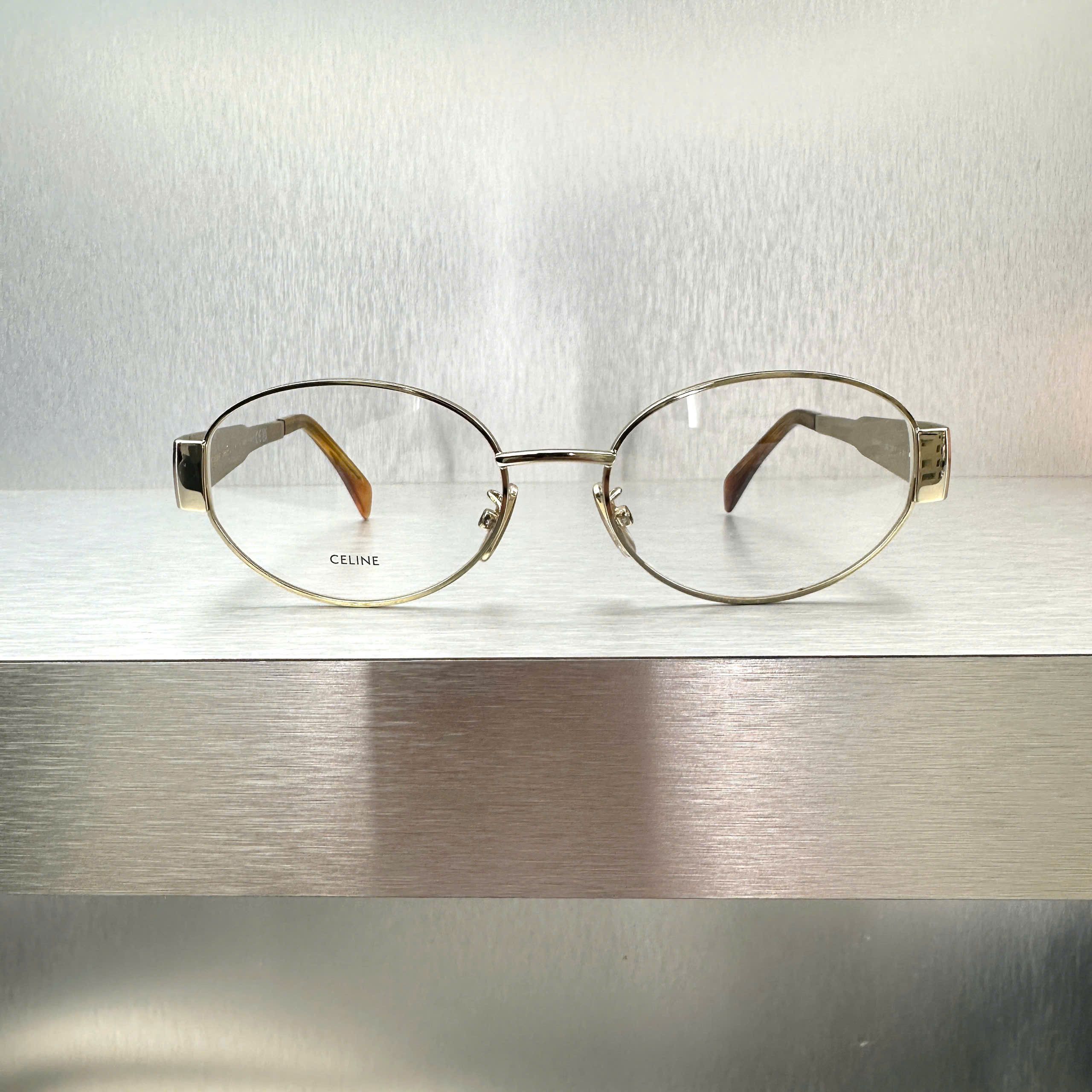 Celine CELINE Metal Triomphe CL50140U 30 Oval Glasses Size ONE SIZE - 7 Thumbnail