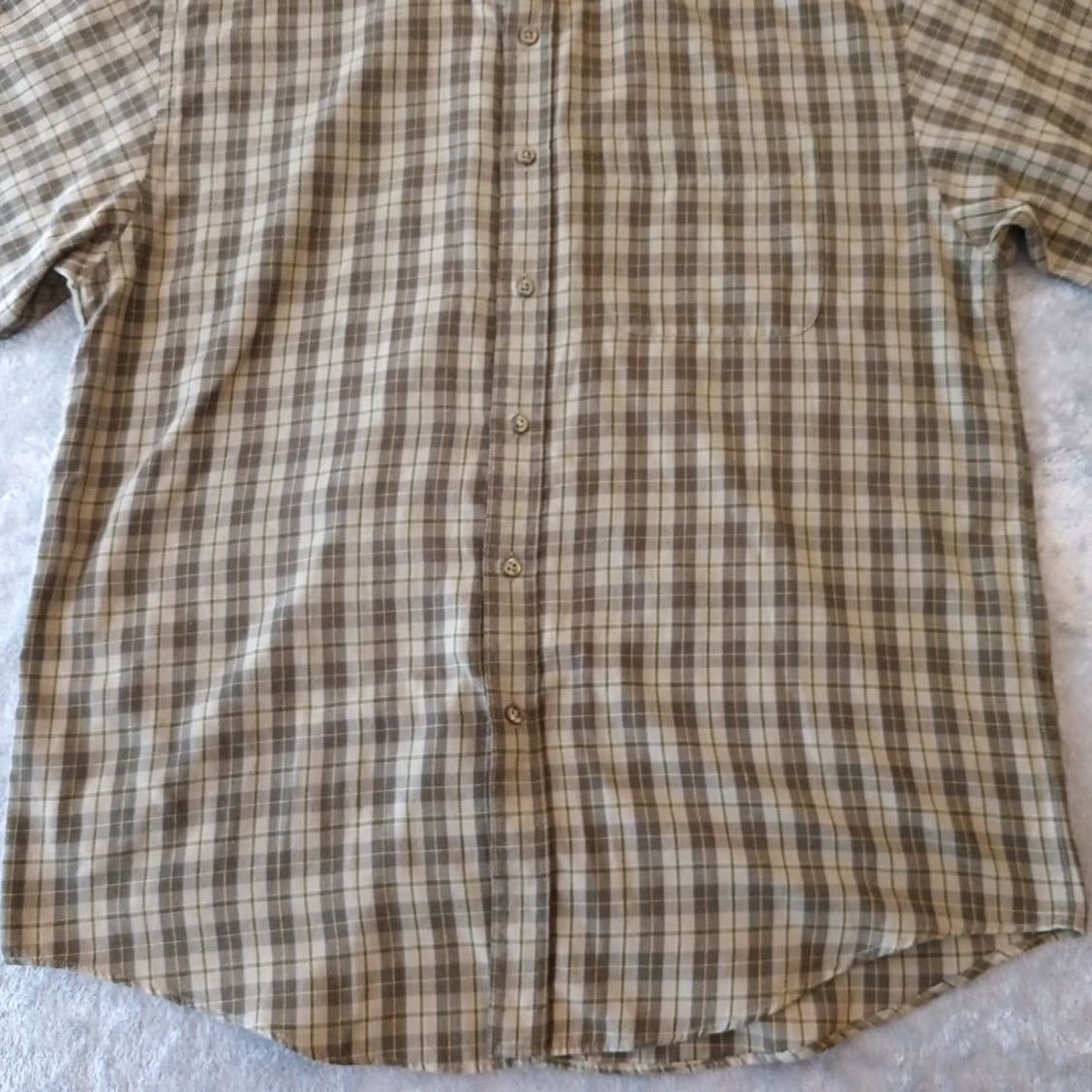 Van Heusen Van Heusen Mens Medium Green Plaid Cotton Blend Button Down Shirt Long Sleeve Size US M / EU 48-50 / 2 - 5 Thumbnail