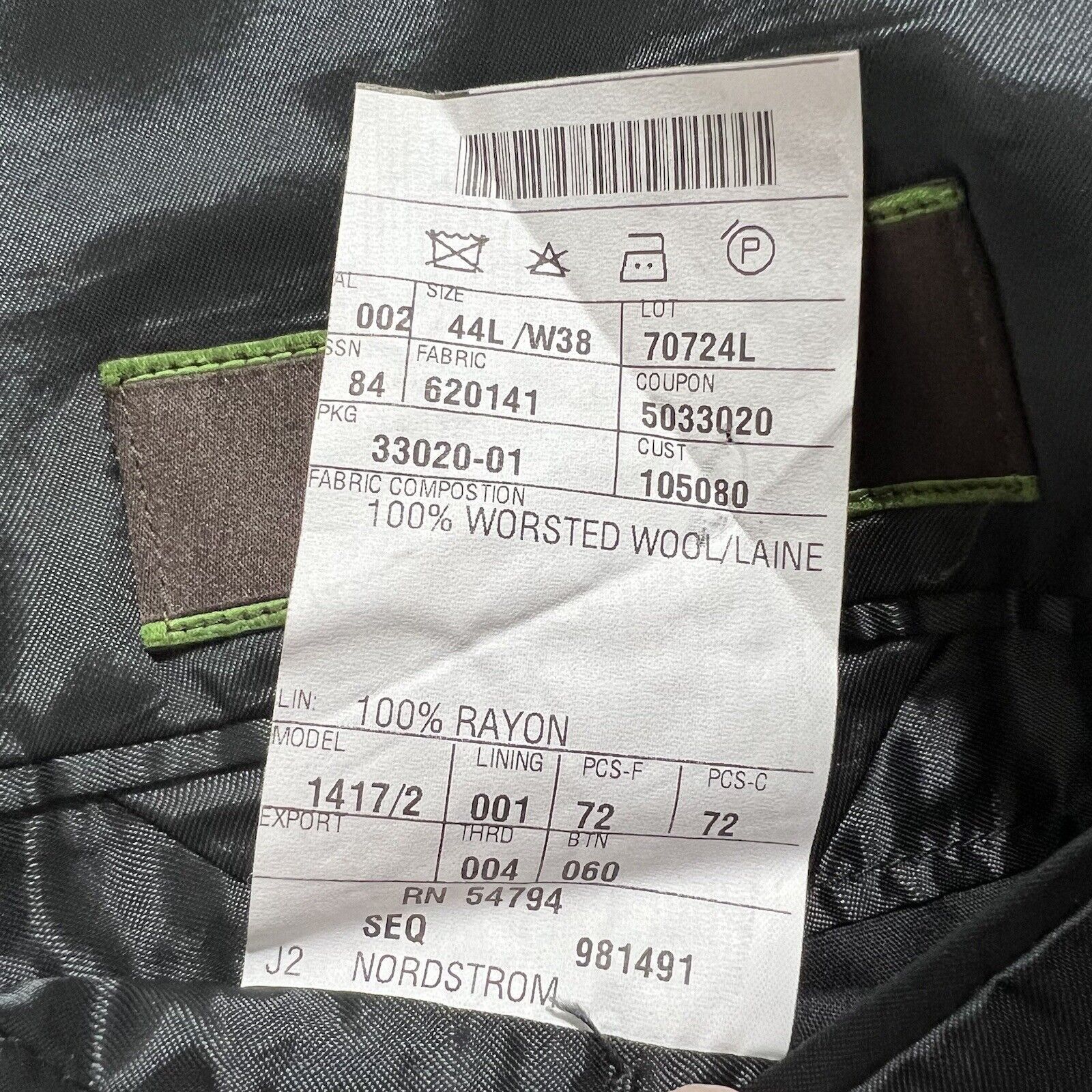 Joseph Abboud Joseph Abboud Worsted Wool Gray Suit Jacket Nordstrom USA Size 44L - 9 Thumbnail