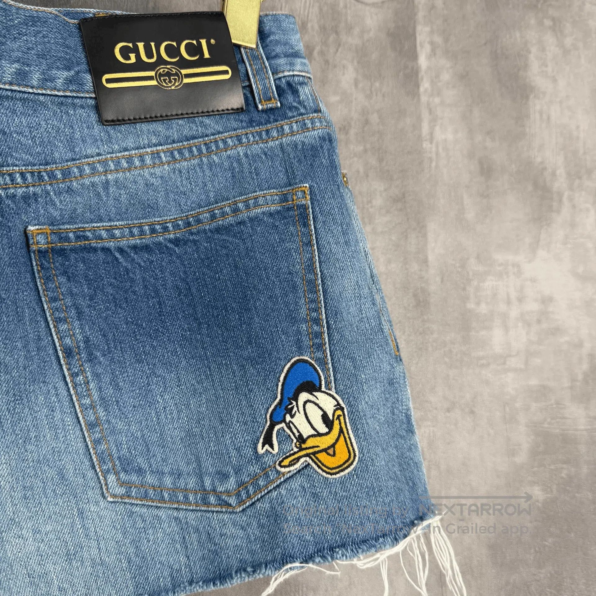 Gucci Gucci Disney Embroidered Donald Duck Denim Shorts. Size 29" - 2 Thumbnail