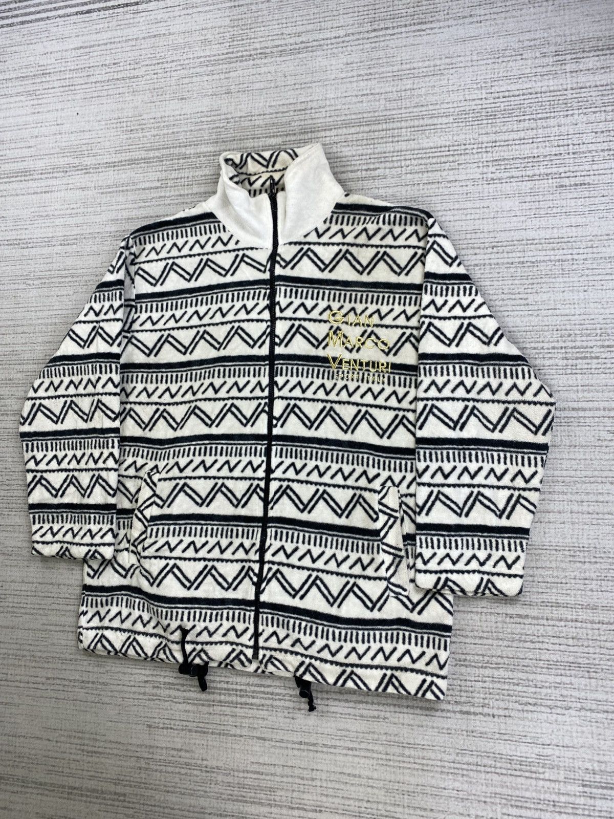 GianMarco Venturi × Japanese Brand × Vintage Vintage 90s Gian Marco Venturi Aztec Fleece Zip-Up Jacket Size US M / EU 48-50 / 2 - 4 Thumbnail