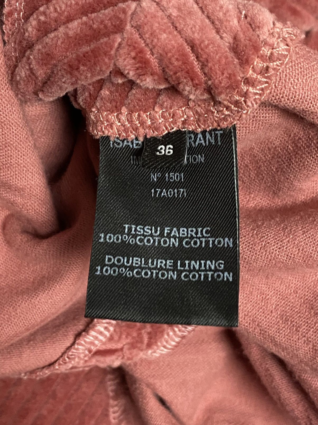 Isabel Marant ISABEL MARANT Dusty Rose Velour Ribbed Top Size 36(XS/S) Size US XS / EU 42 / 0 - 22 Thumbnail