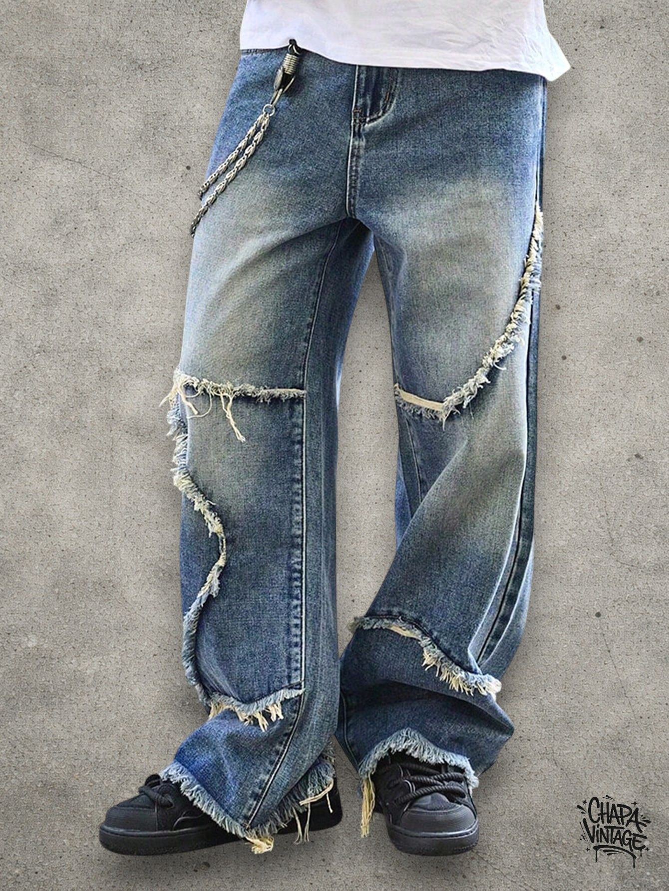 Japanese Brand Distressed washed jeans Size US 32 / EU 48 - 2 Thumbnail