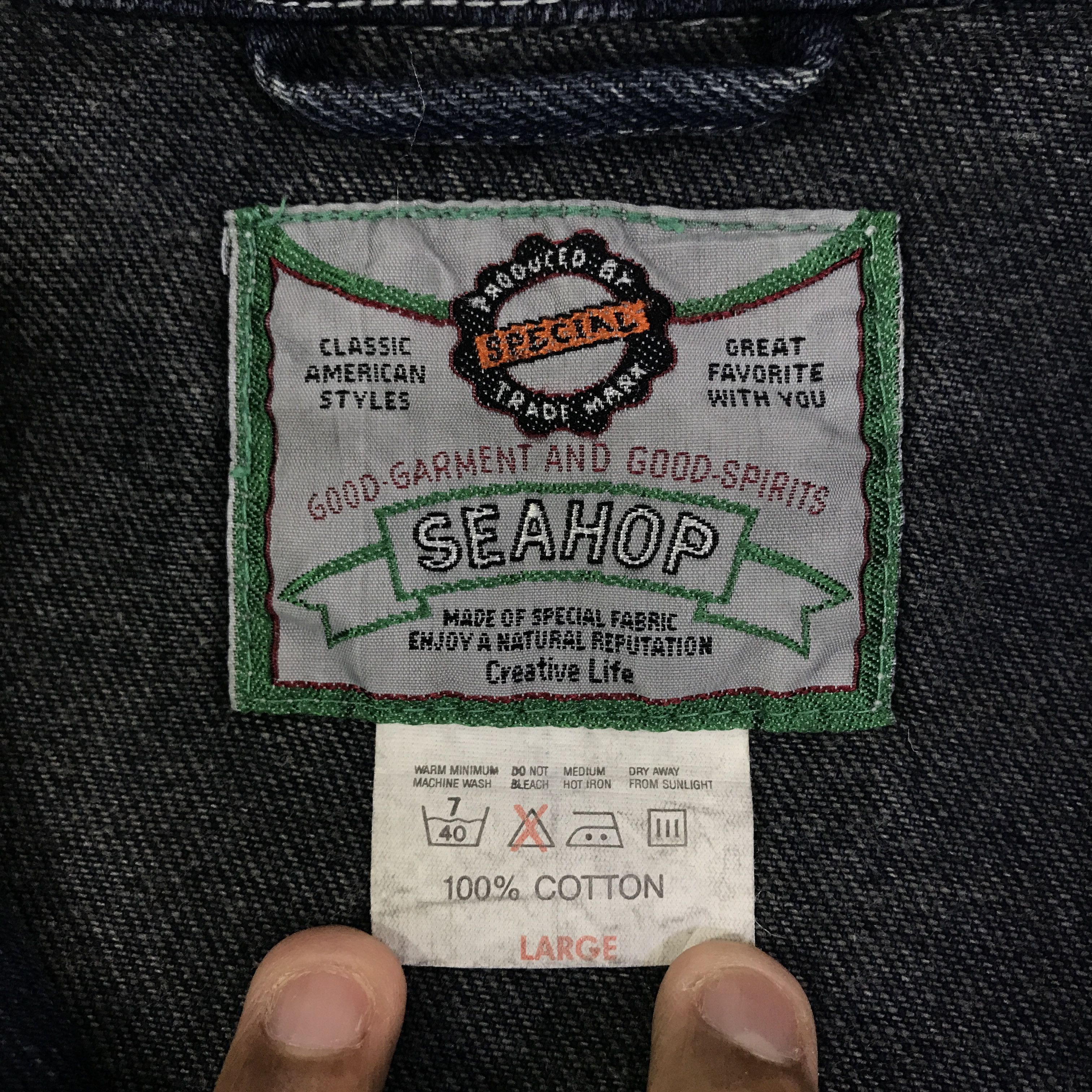 Japanese Brand Vintage Seashop Denim Button Jacket K115B7 Size US L / EU 52-54 / 3 - 12 Thumbnail