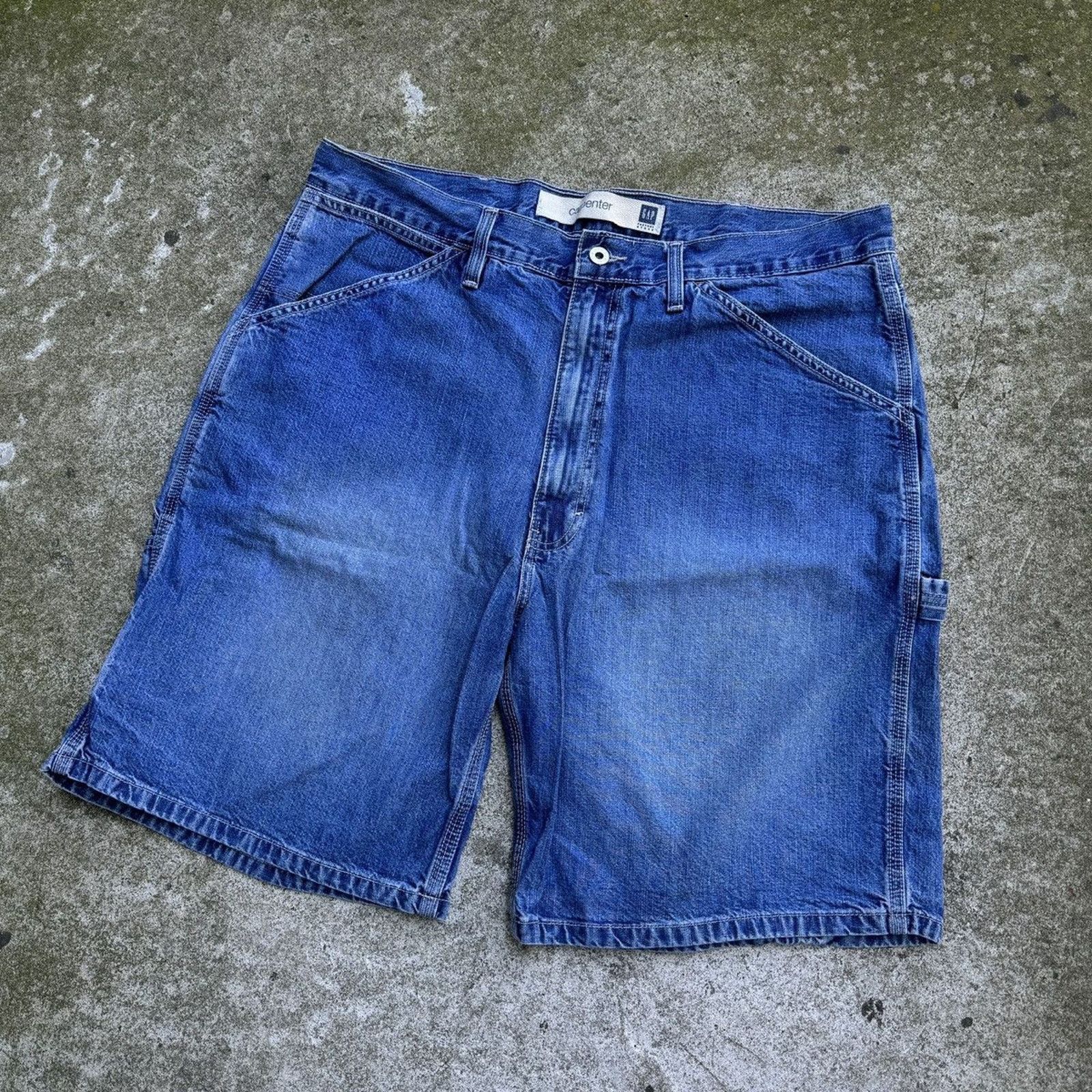 Gap Vintage Y2K Gap Faded Baggy Carpenter Skater Jean Shorts Size US 38 / EU 54 - 3 Thumbnail