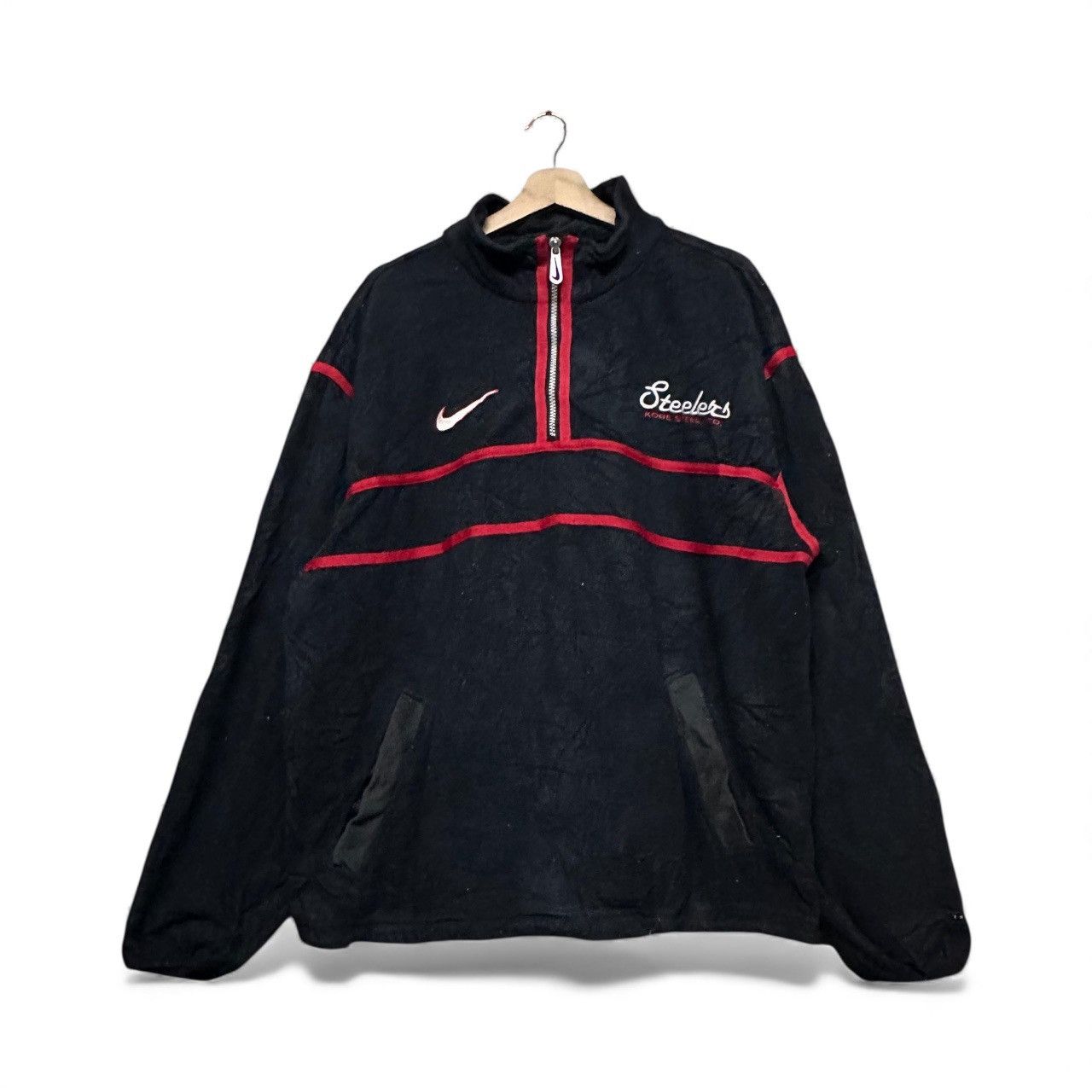 Nike Vtg🔥90’s Nike Kobelco Kobe Steelers Rugby Fleece Half-zipper Size US L / EU 52-54 / 3 - 2 Thumbnail