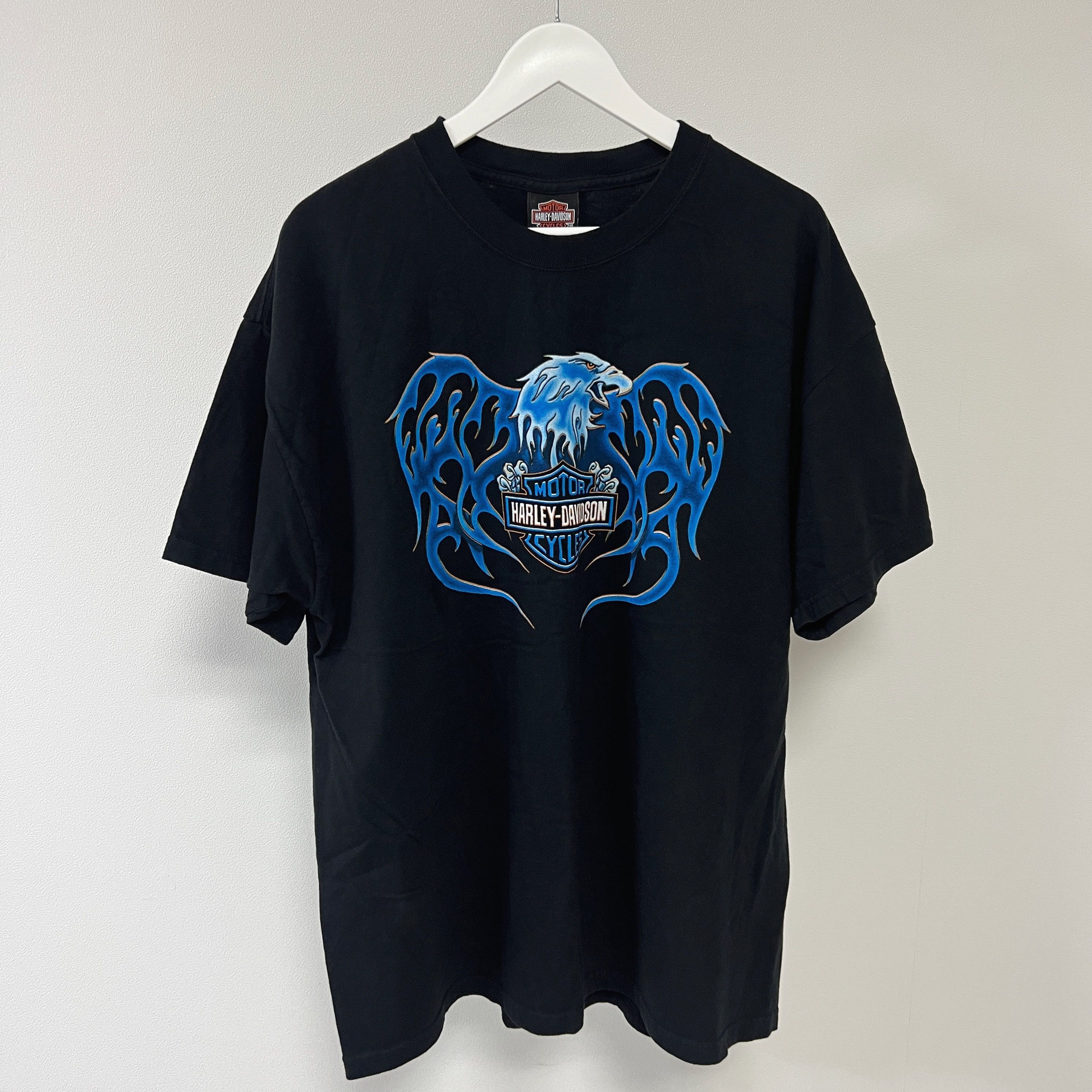 Harley Davidson Harley Davidson 2005 Blue Flame Hawk T-shirt Size US XL / EU 56 / 4 - 1 Thumbnail