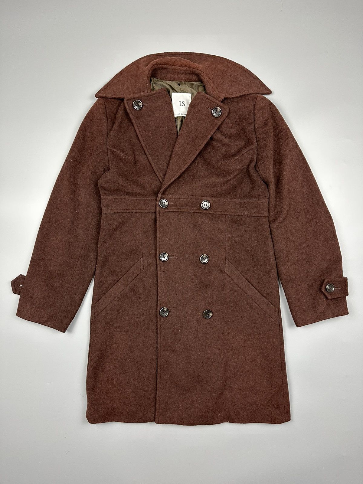 SUNAO KUWAHARA BY ISSEY MIYAKE WOOL MIDI COAT
