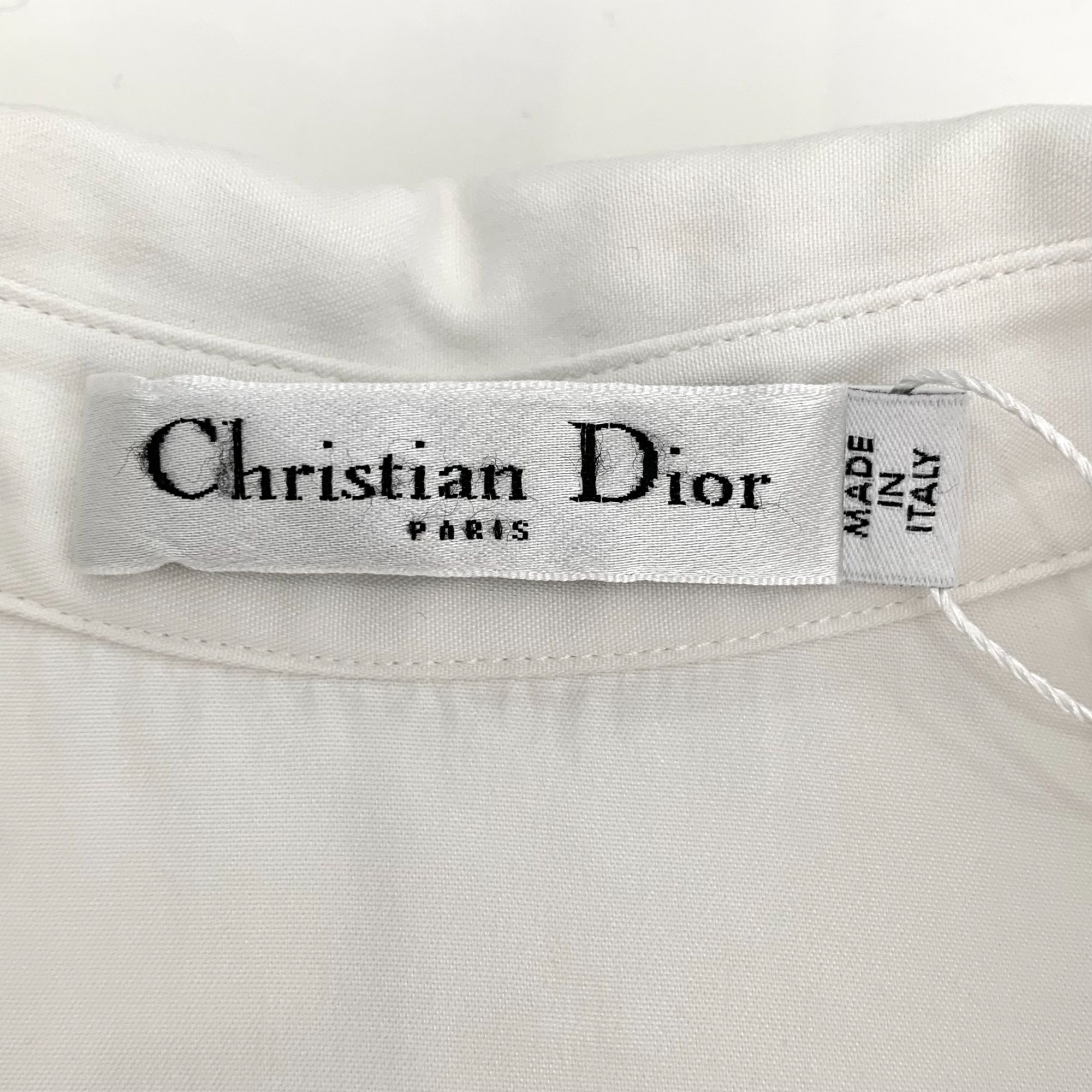 Dior Christian Dior White Floral Print Cotton Collared Single-Bre Size XS / US 0-2 / IT 36-38 - 2 Thumbnail