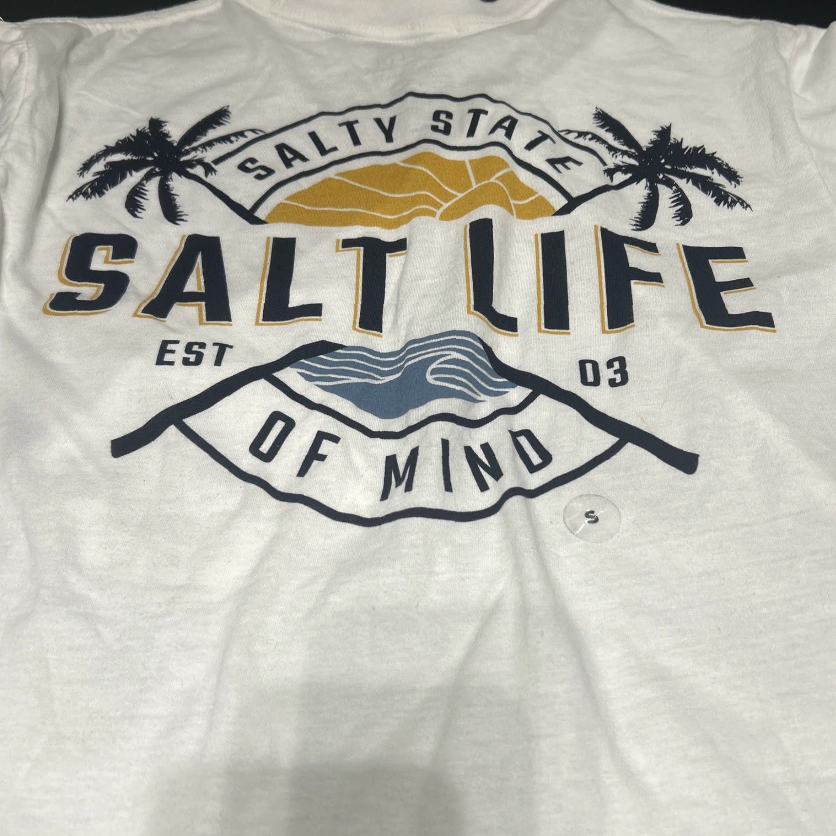 Vintage Salt Life Shirt Unisex Adults Short Sleeve White S NWT Salty State of Mind Floral Crew Neck 100% cotton Size S / US 4 / IT 40 - 5 Thumbnail