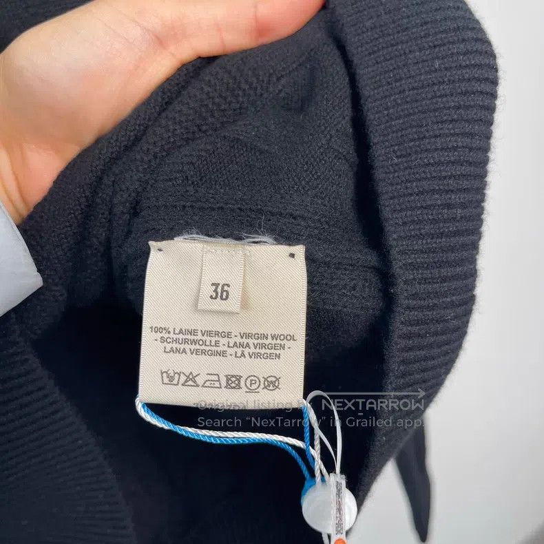 Hermes Hermes Black Pure Wool Knit Sweater Logo Pattern Size XS / US 0-2 / IT 36-38 - 4 Thumbnail