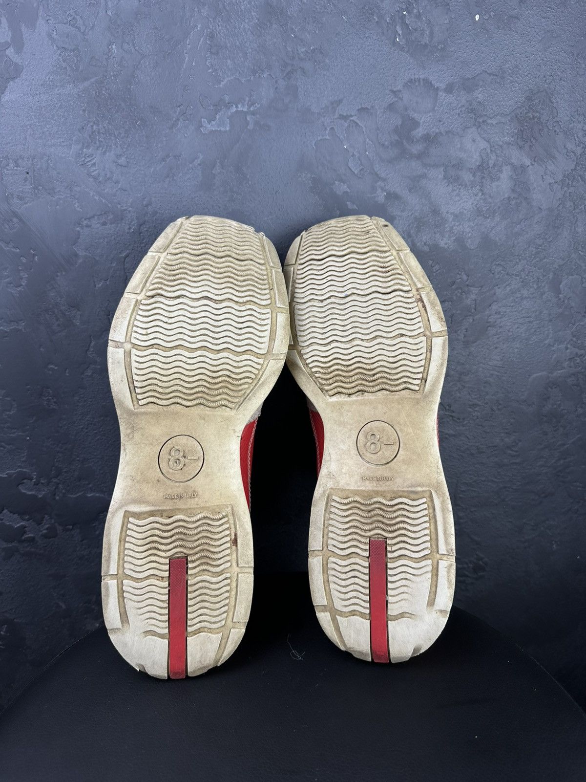 Prada × Vintage Vintage Prada Red Leather/Suede Sneakers Men’s Size US 8 / EU 41 - 7 Thumbnail