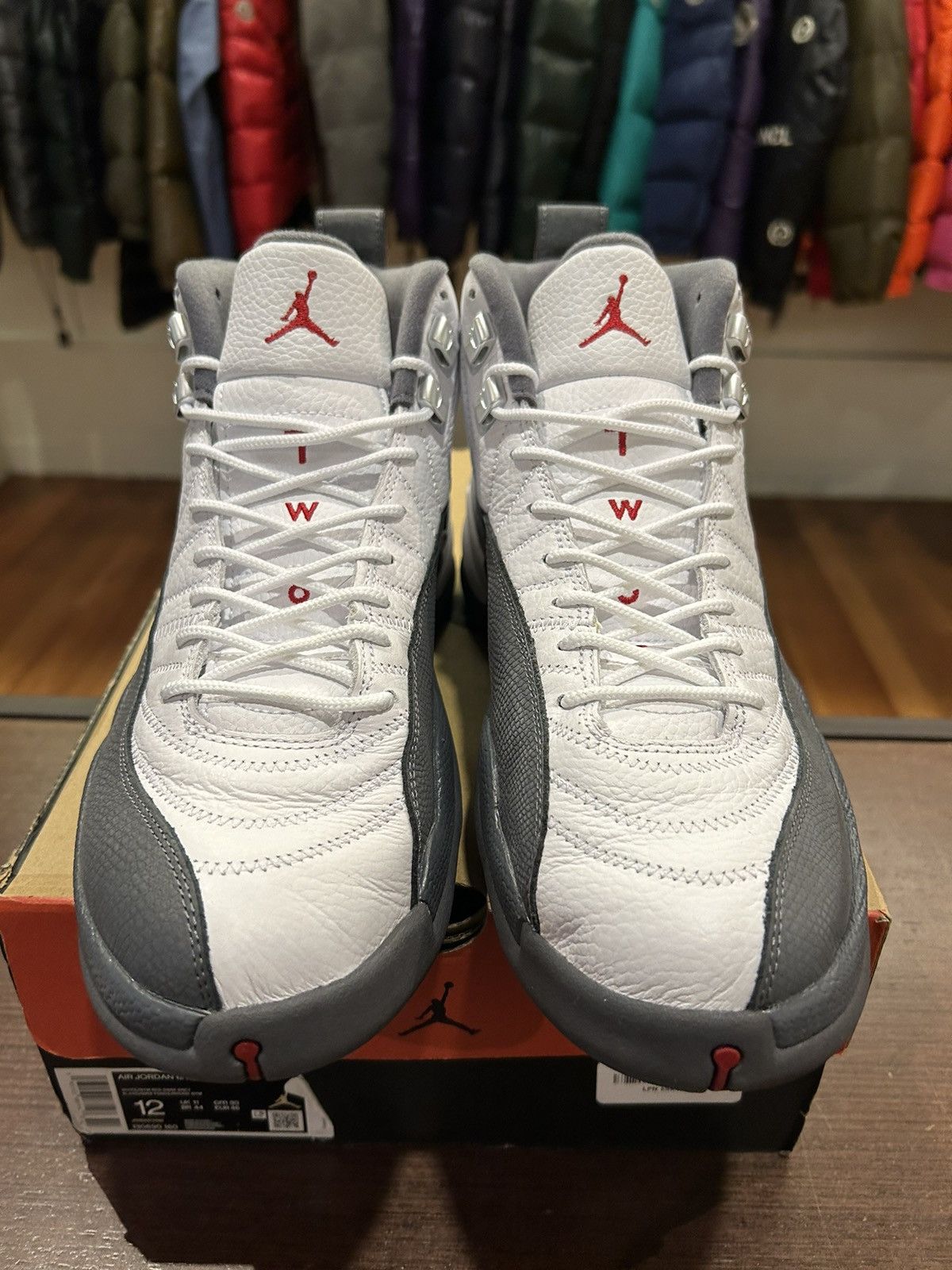 Jordan Brand Jordan 12 Retro ‘White Dark Grey’ Size US 12 / EU 45 - 5 Thumbnail