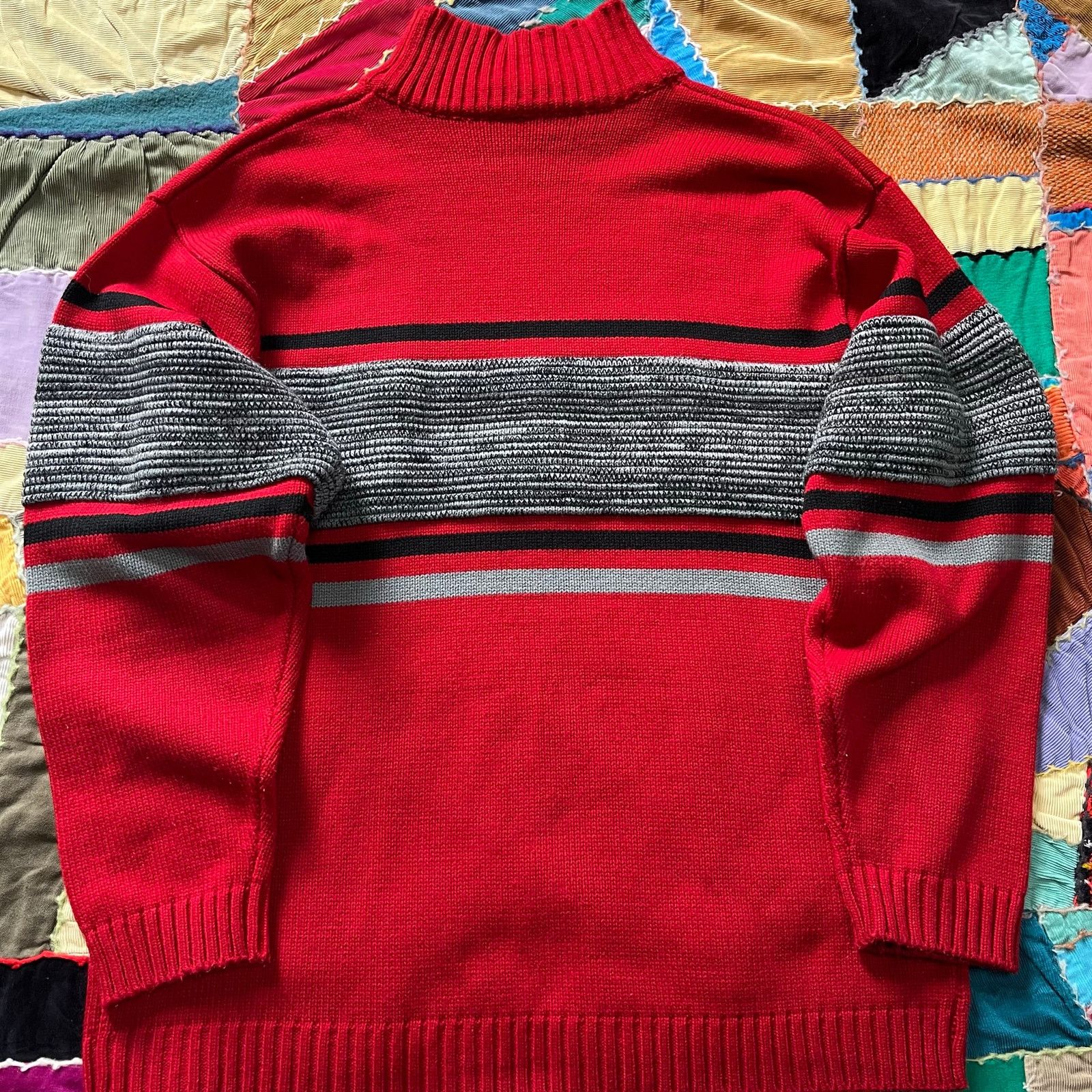 Southpole Y2K Southpole Red w/ Grey Mock Neck Sweater Large Size US L / EU 52-54 / 3 - 2 Thumbnail