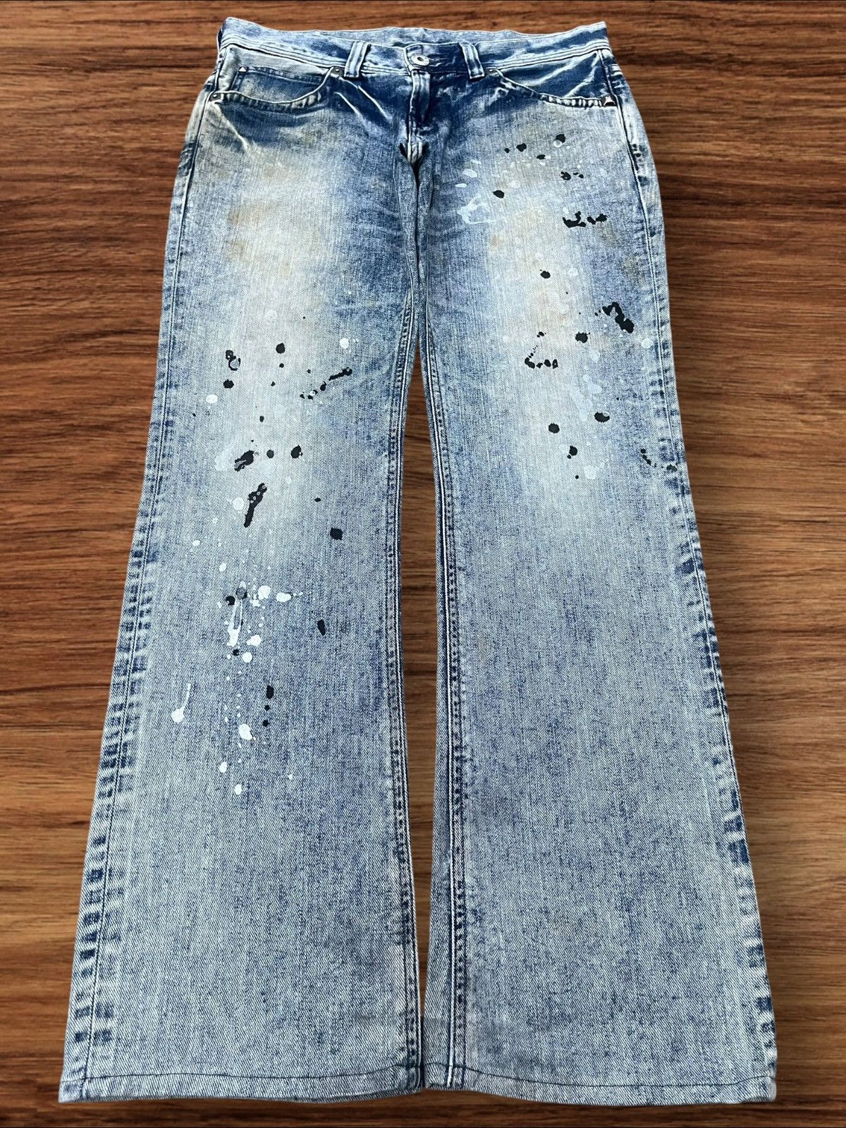 Edwin × Japanese Brand Vintage Japanese Brand Acid Washed Paint Splattered Jeans Size 32" / US 10 / IT 46 - 1 Thumbnail