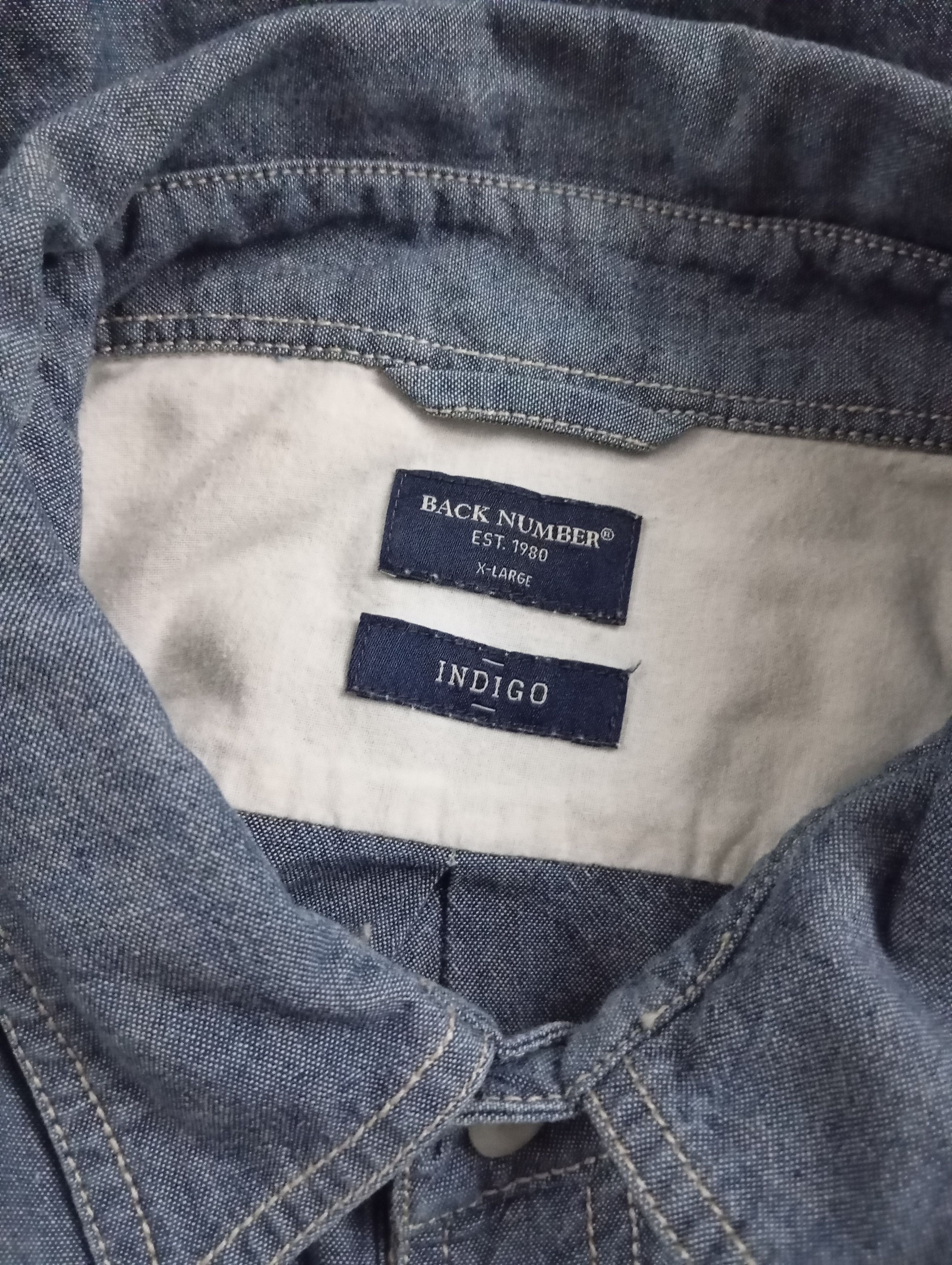 Japanese Brand Chambray Indigo & Double Pocket shirt 🎌 Size US L / EU 52-54 / 3 - 7 Thumbnail