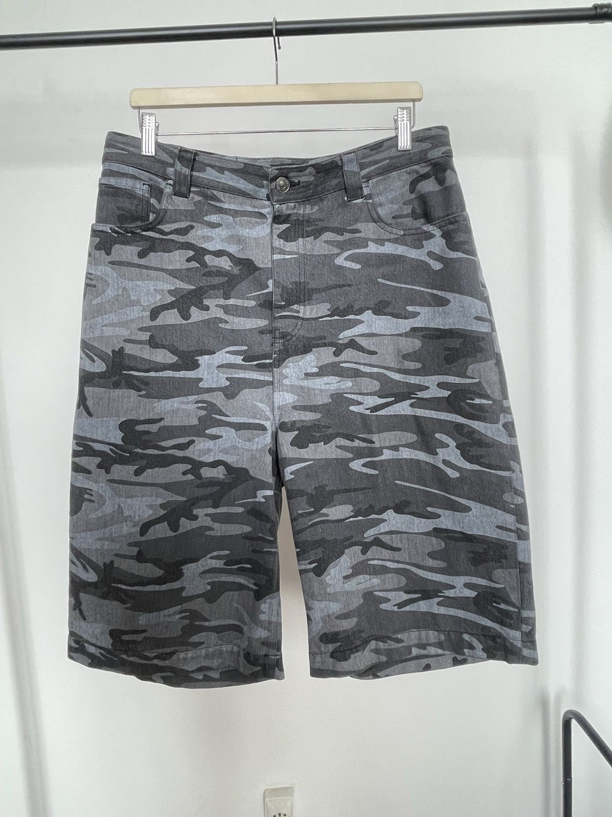Balenciaga grey camo jorts