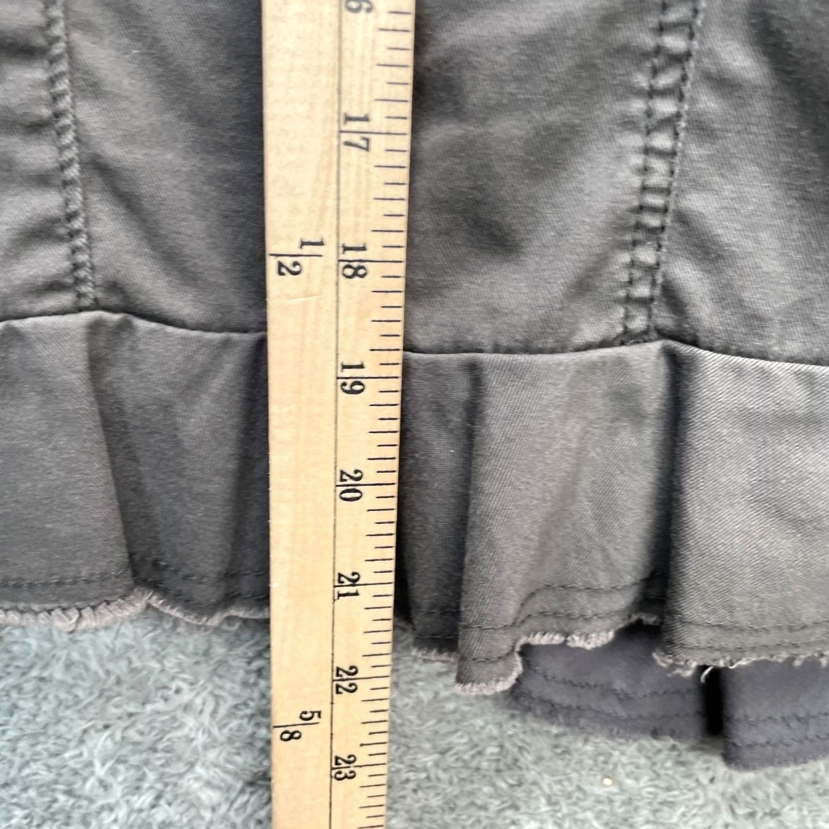 Vintage Caslon Jacket Womens Medium Gray Ruffle Coat Cotton Snap Front Classic Casual Travel Size M / US 6-8 / IT 42-44 - 7 Thumbnail