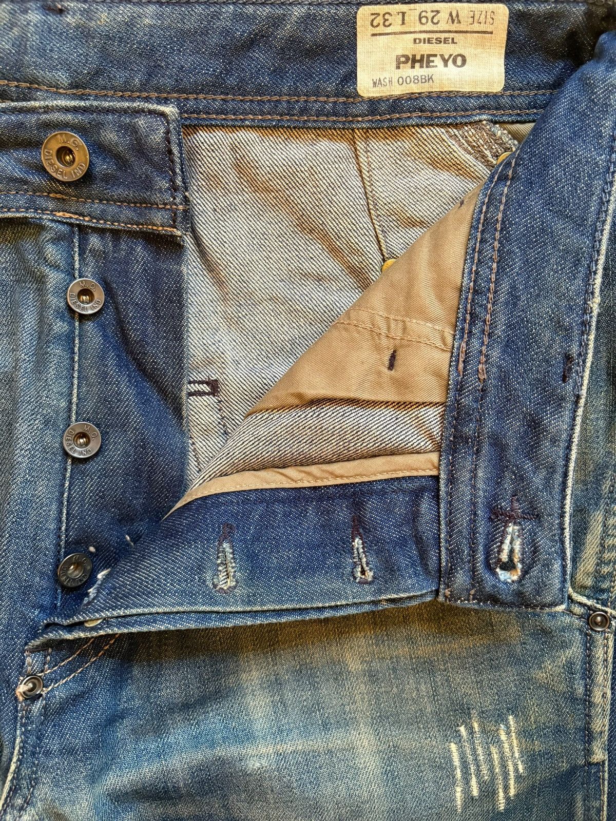 Diesel Vintage Diesel Pheyo Mud Wash Buckle Back Baggy Jeans Size US 32 / EU 48 - 3 Thumbnail