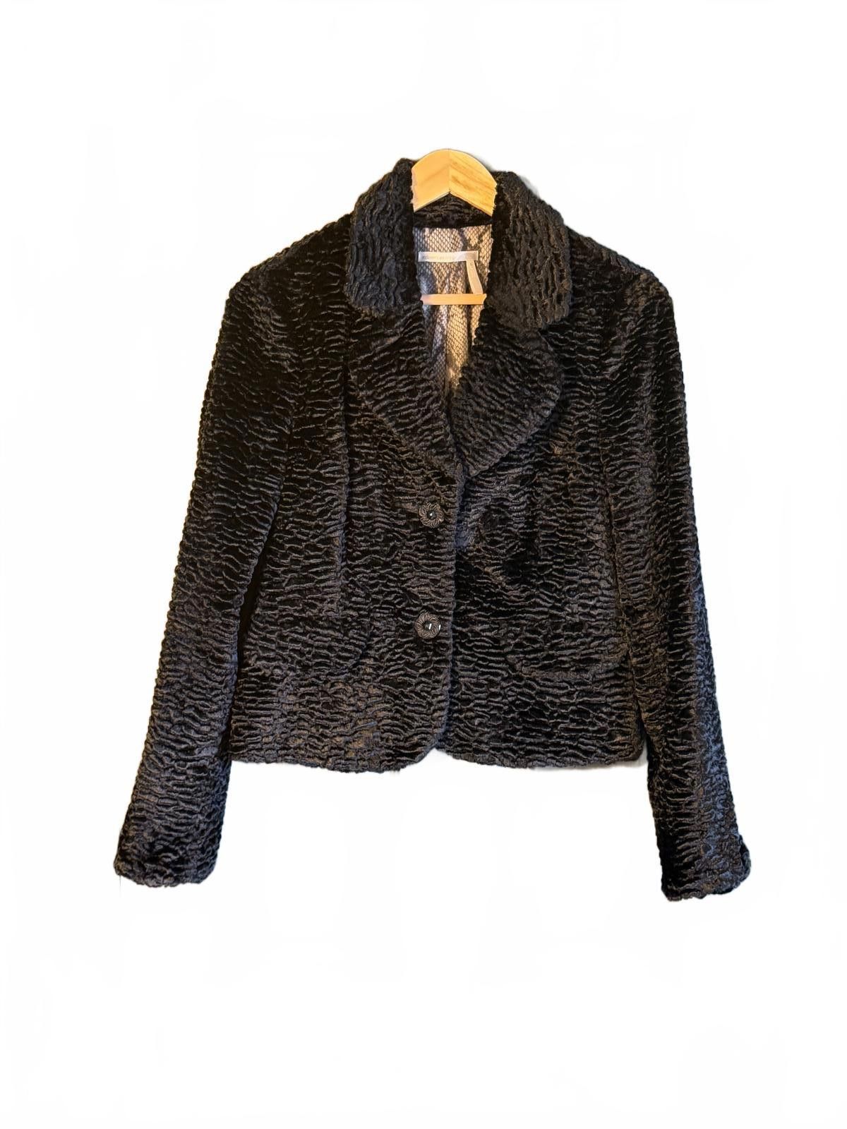 Other Classique Entier Textured Black Faux Fur Jacket Size Small Size S / US 4 / IT 40 - 1 Thumbnail