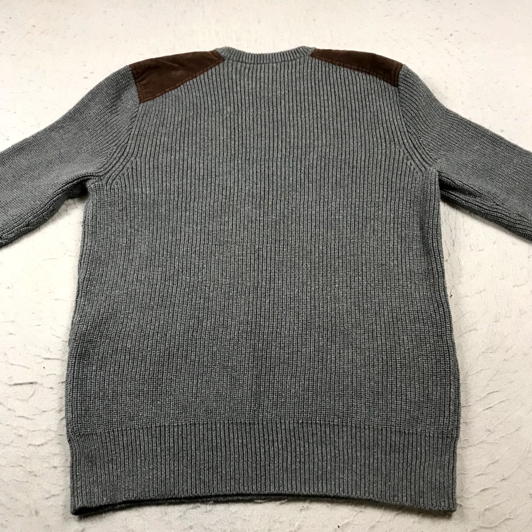 J.Crew J.CREW Sweater Mens XL Gray Brown Ribbed Heavy 100% Cotton Crewneck Knit Shirt Size US XL / EU 56 / 4 - 6 Thumbnail