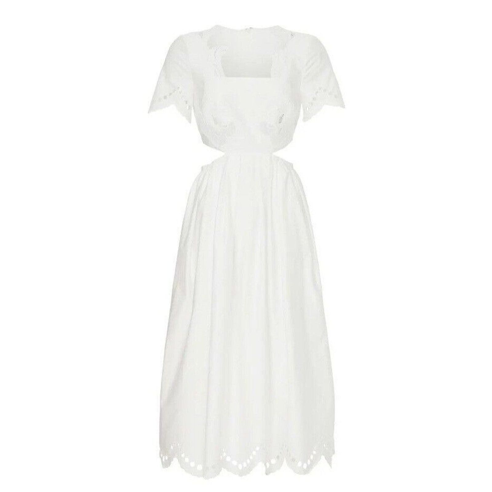 Self-Portrait RTR sz 8 white self portrait broderie scallop cut out dress Size M / US 6-8 / IT 42-44 - 6 Thumbnail